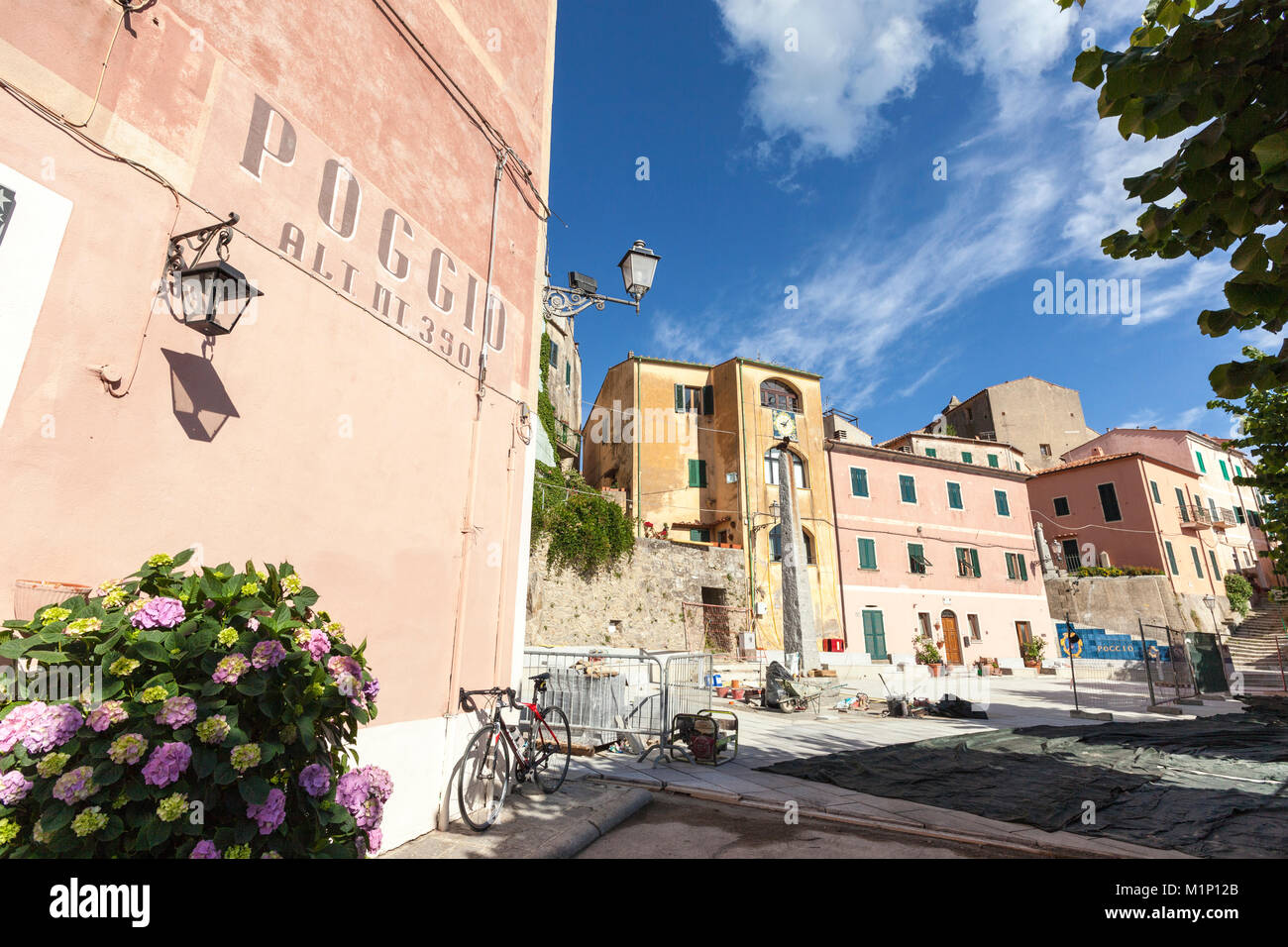 La parte antica del borgo di Poggio, Marciana, Isola d'Elba, Provincia di Livorno, Toscana, Italia, Europa Foto Stock