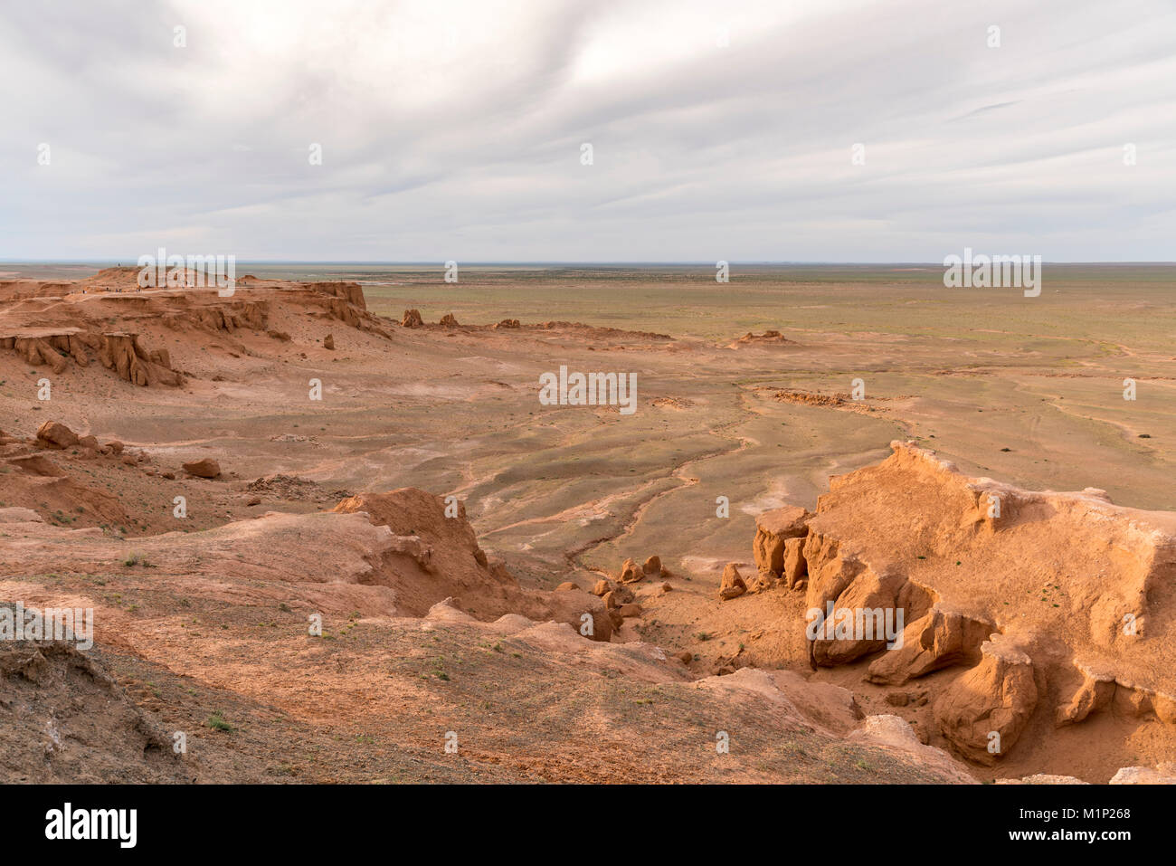 Flaming cliffs, Bajanzag, Sud provincia Gobi, Mongolia, Asia Centrale, Asia Foto Stock
