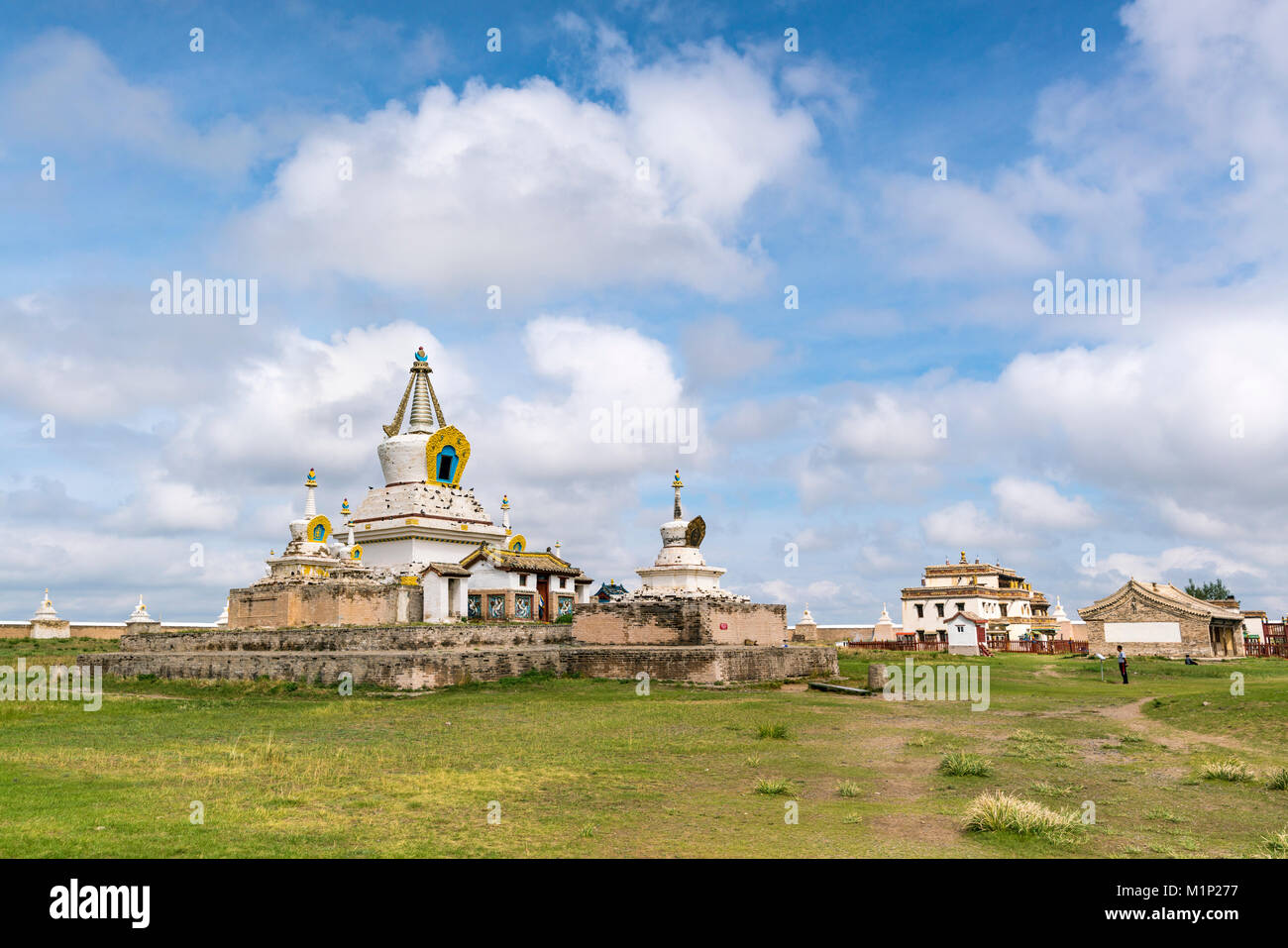 Stupa e edifici di Erdene Zuu monastero, Harhorin, Sud provincia Hangay, Mongolia, Asia Centrale, Asia Foto Stock