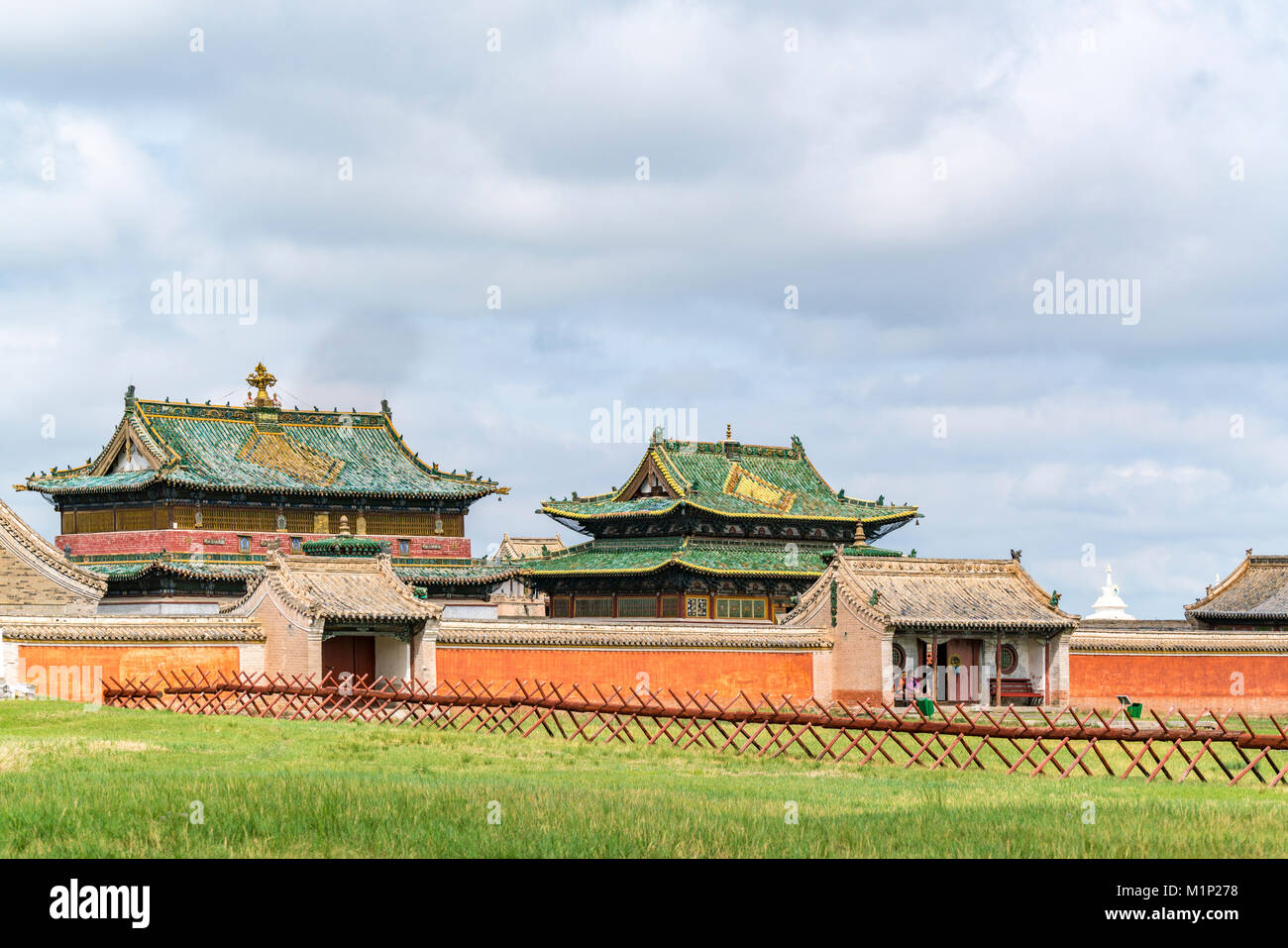 I templi di Erdene Zuu monastero, Harhorin, Sud provincia Hangay, Mongolia, Asia Centrale, Asia Foto Stock