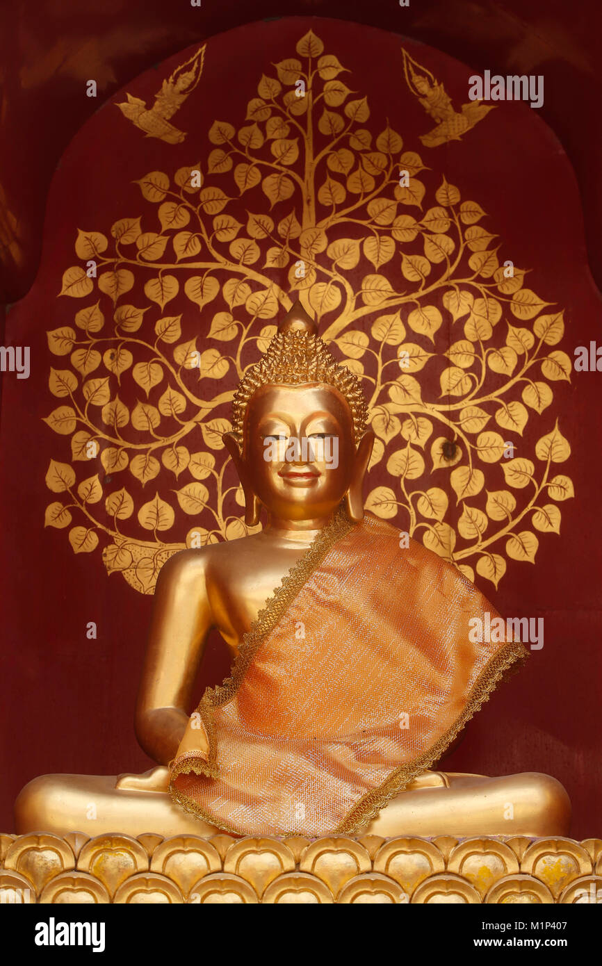 Statua di Buddha nel Wat Phan, Chiang Mai, Thailandia, Sud-est asiatico, in Asia Foto Stock