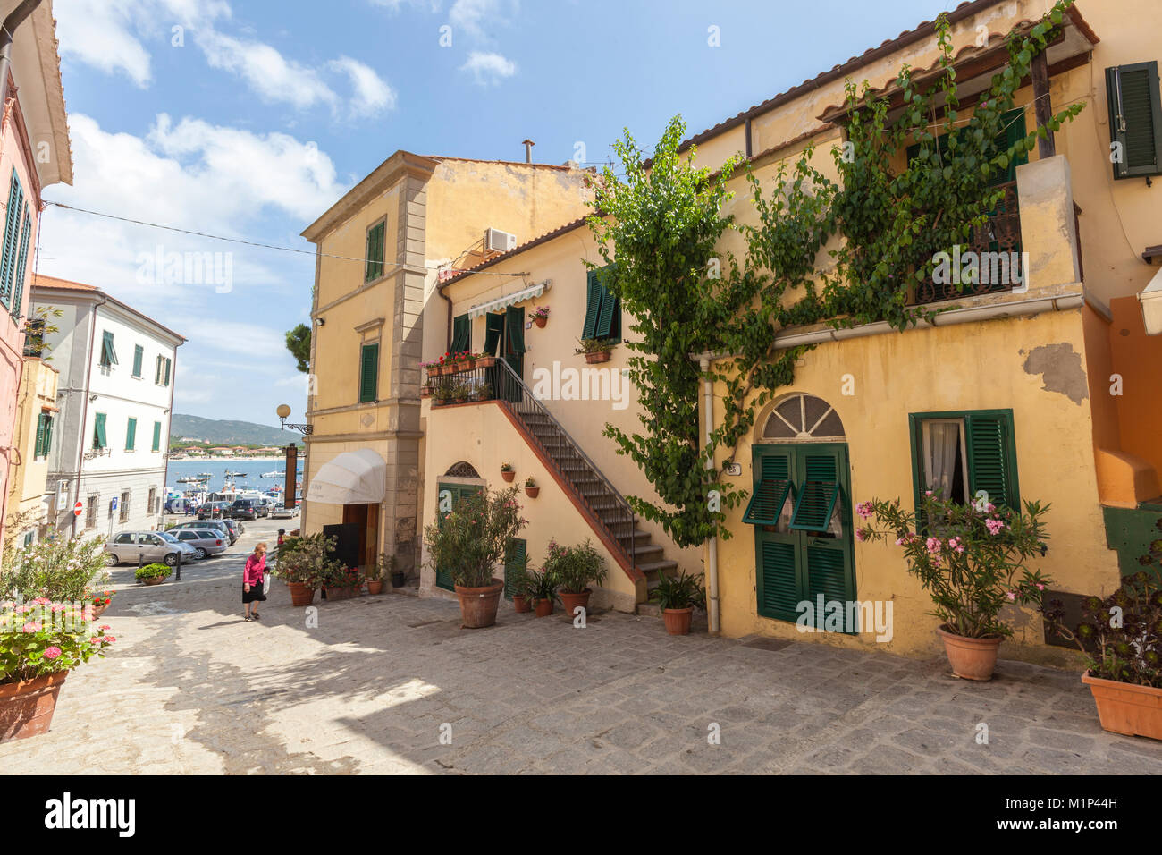 Antico vicolo, Marina di Campo, Isola d'Elba, Provincia di Livorno, Toscana, Italia, Europa Foto Stock