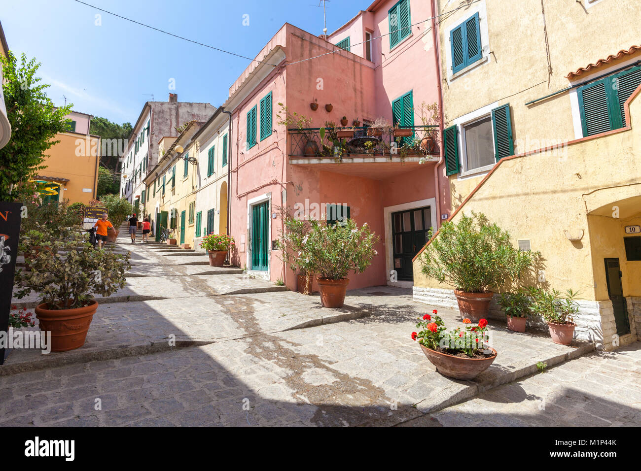 Antico vicolo, Marina di Campo, Isola d'Elba, Provincia di Livorno, Toscana, Italia, Europa Foto Stock