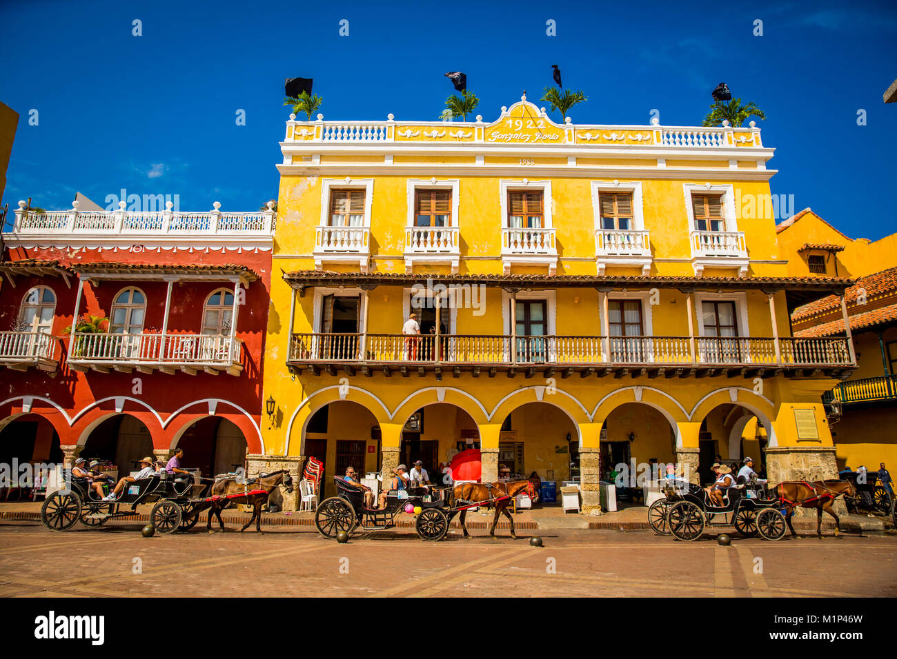 La Città Vecchia, Cartagena, Colombia, Sud America Foto Stock