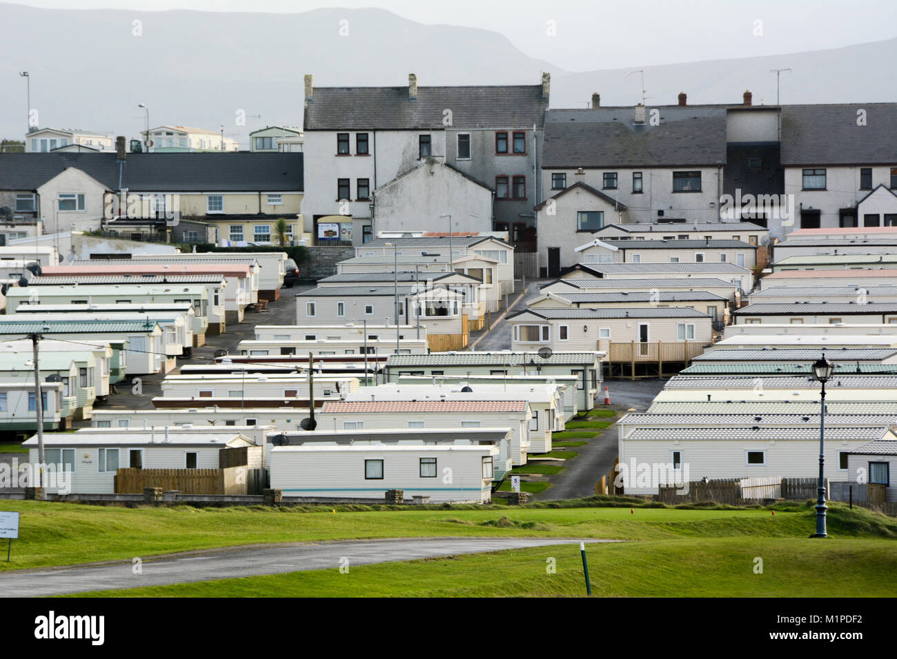 Un caravan o rimorchio park di Bundoran Irlanda Foto Stock