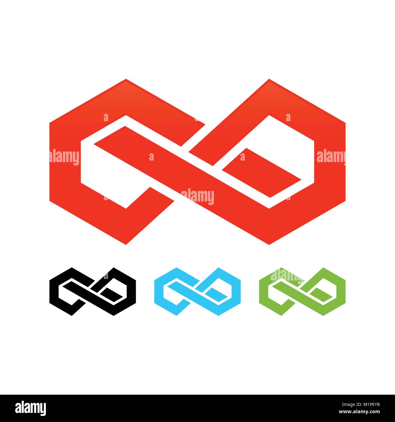 Abstract infinito simbolo di blocco Vector Graphic Logo Design Illustrazione Vettoriale