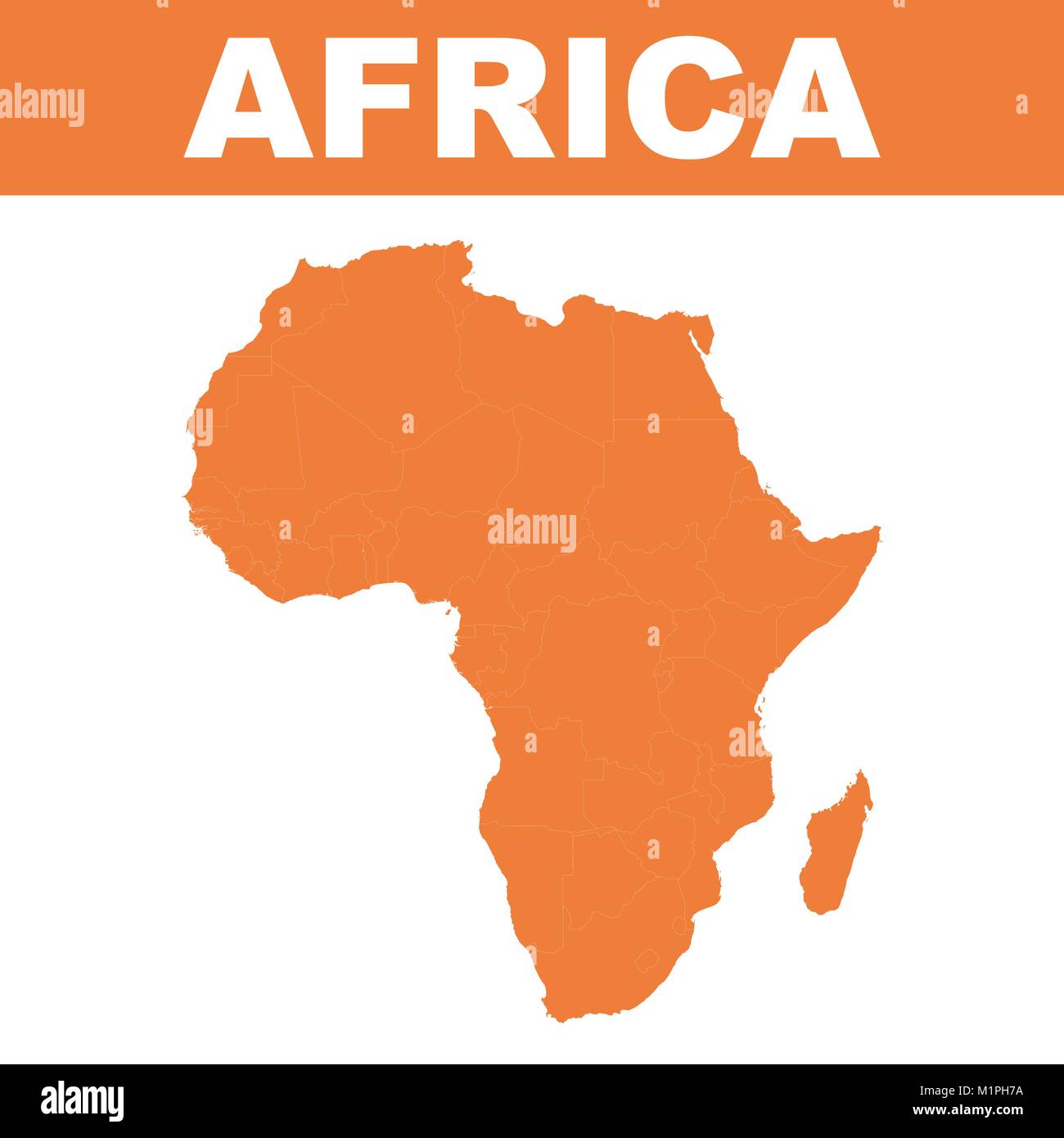 Mappa di Africa. Piatto di vettore Illustrazione Vettoriale