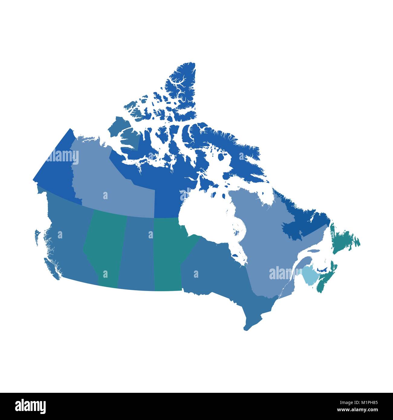 Canada politico mappa vettoriale Illustrazione Vettoriale