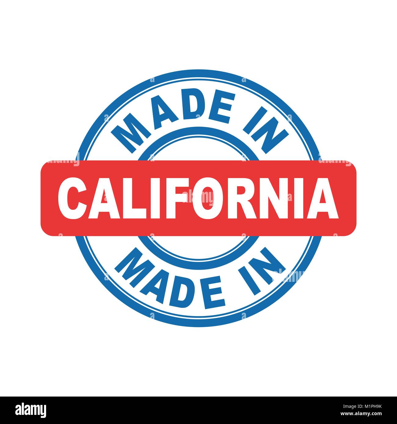 Realizzato in California. Emblema di vettore flat Illustrazione Vettoriale
