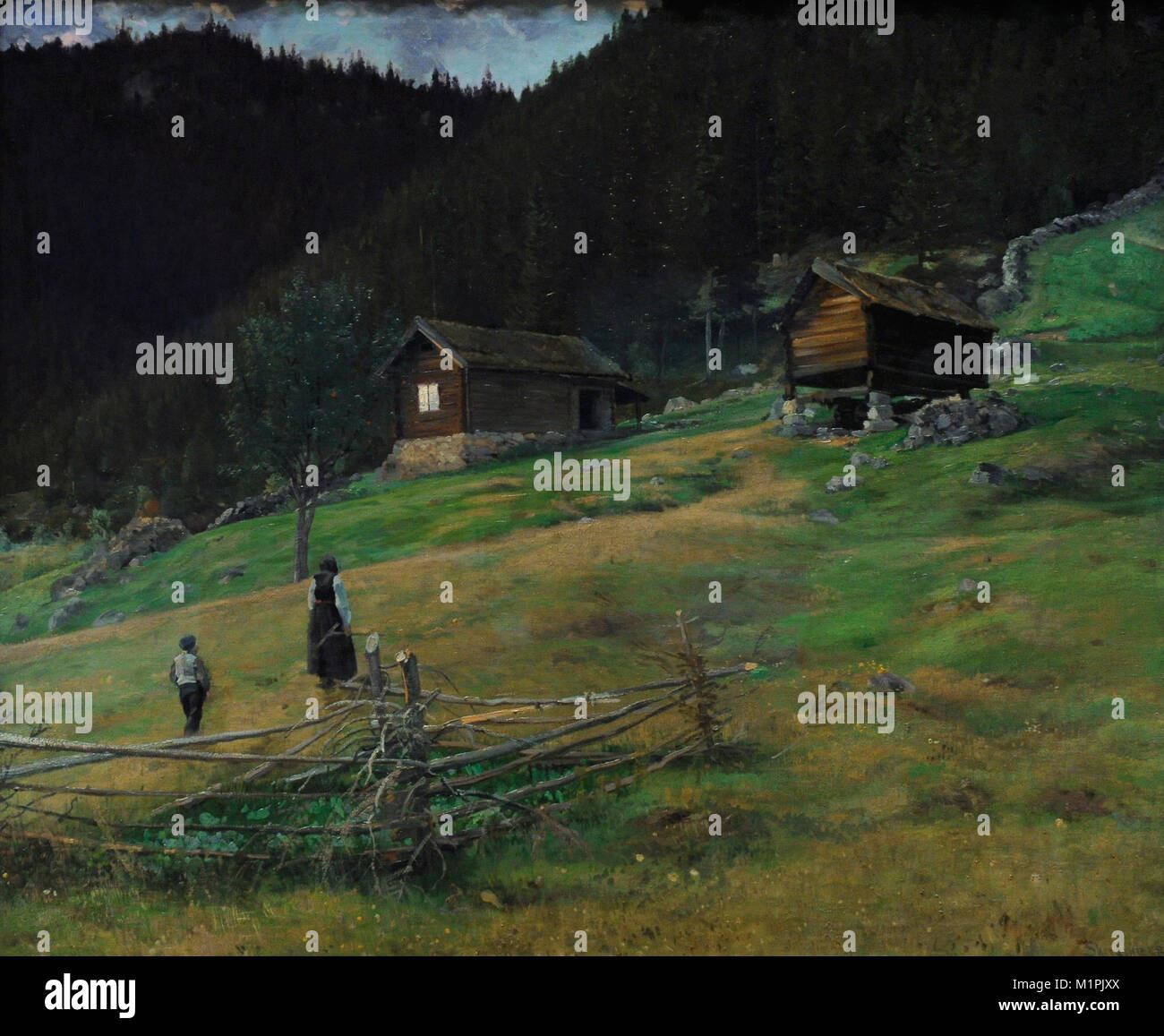 Christian Skredsvig (1854-1924). Pittore norvegese. La Casa del Vinje il poeta nel Telemark, 1887. Galleria Nazionale. Oslo. La Norvegia. Foto Stock