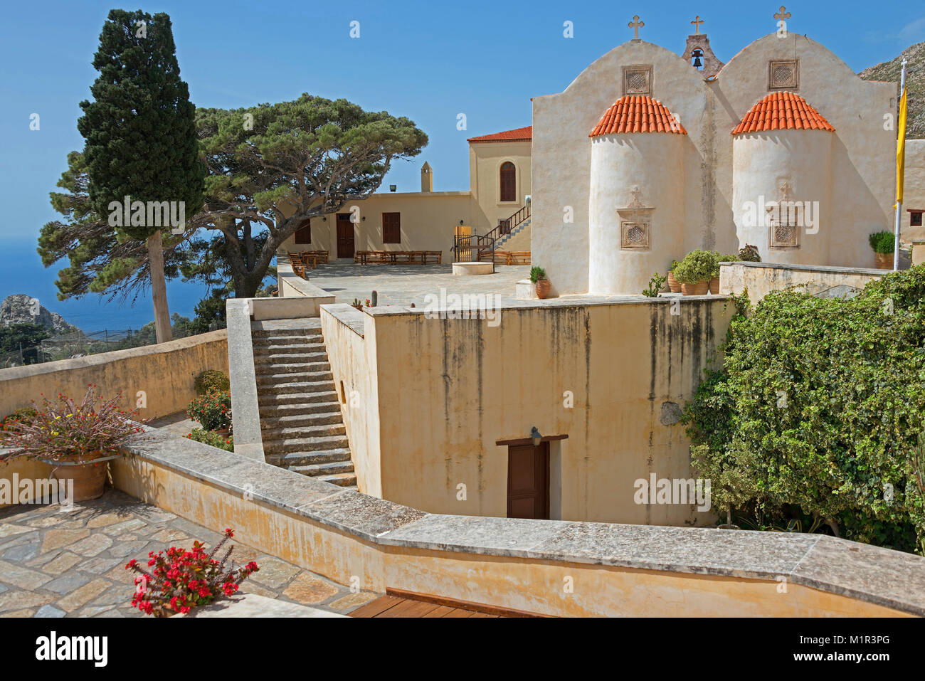 Kloster Preveli, Gemeinde Agios Vasilios, Kreta, Griechenland Mönchskloster, Moenchskloster, Piso Moni Preveli Foto Stock