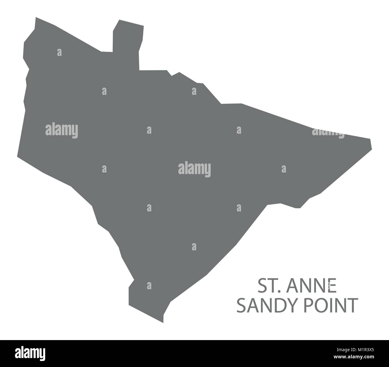 Sant'Anna Sandy Point mappa illustrazione grigio forma silhouette Illustrazione Vettoriale