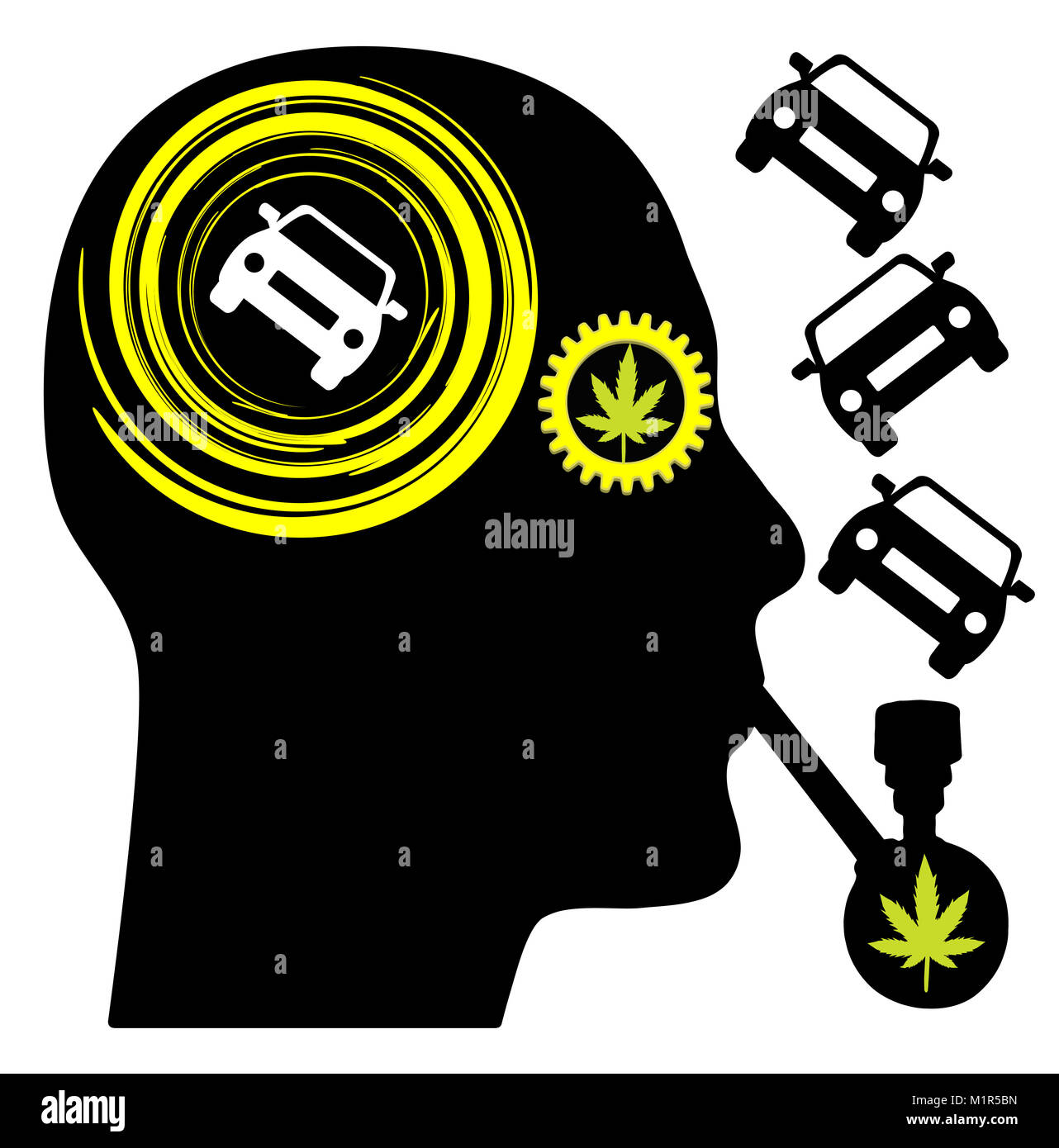 Autista lapidato sulla cannabis prove la sua abilità di guida Foto Stock