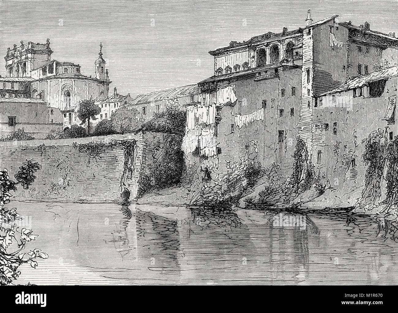 Palazzo Farnese, Piazza Farnese, Roma, Italia, XIX SECOLO Foto Stock
