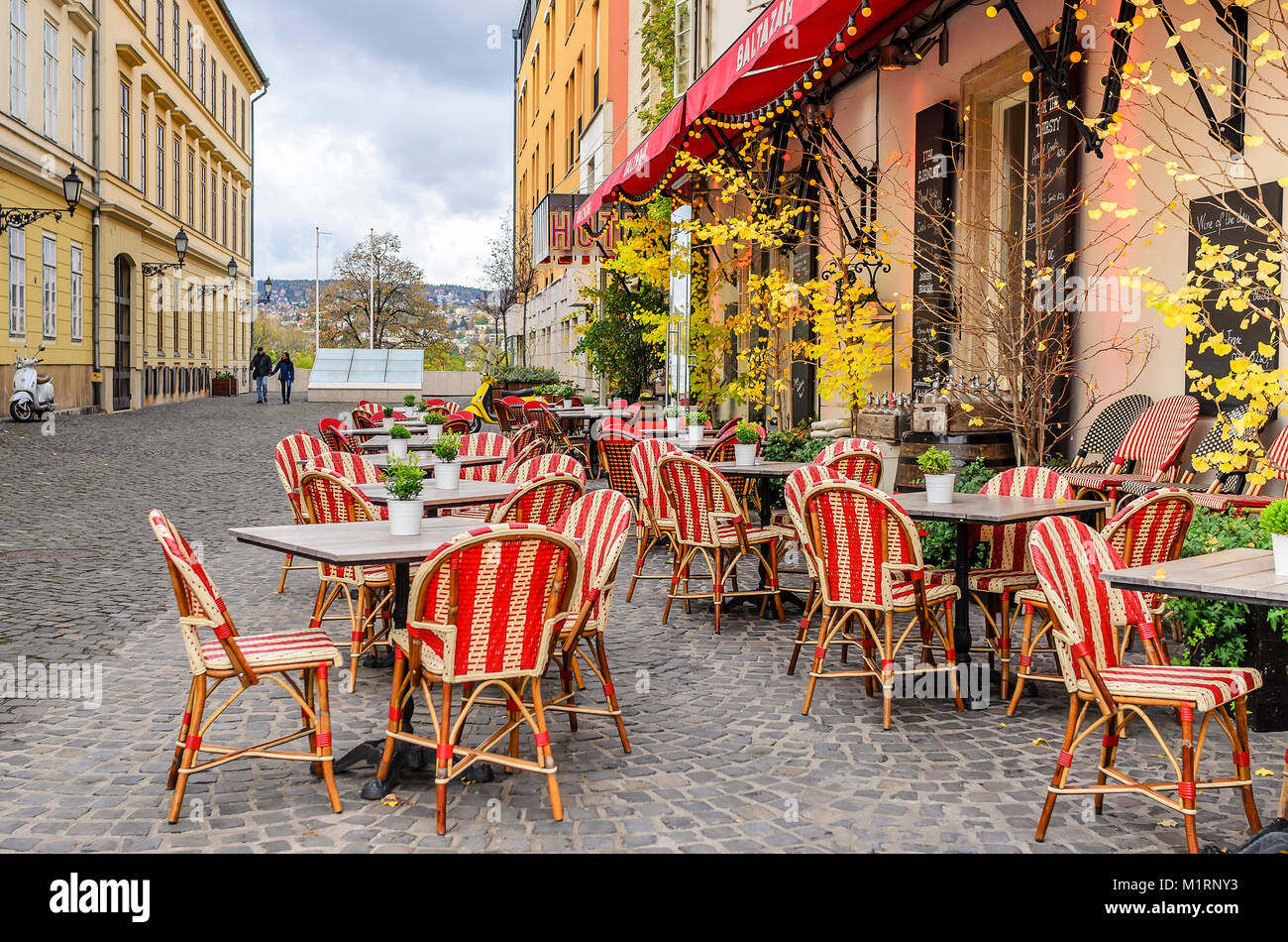 Strade turistiche di Budapest, Ungheria. Foto Stock