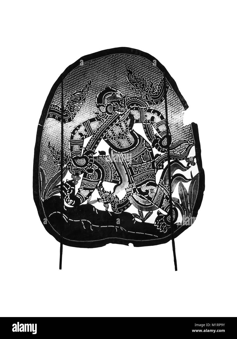 Chiuso fino Thai antico gioco di ombre - Shadow puppet Foto Stock