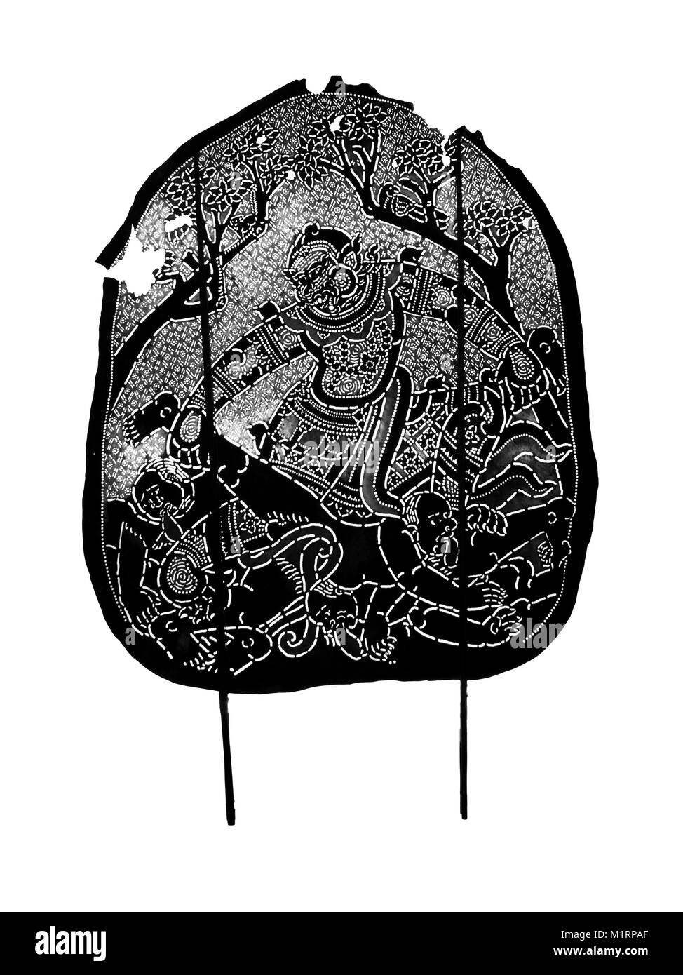 Chiuso fino Thai antico gioco di ombre - Shadow puppet Foto Stock