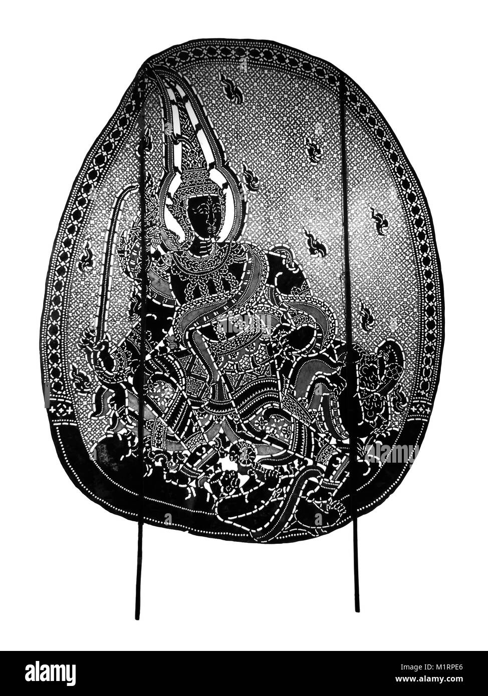 Chiuso fino Thai antico gioco di ombre - Shadow puppet Foto Stock