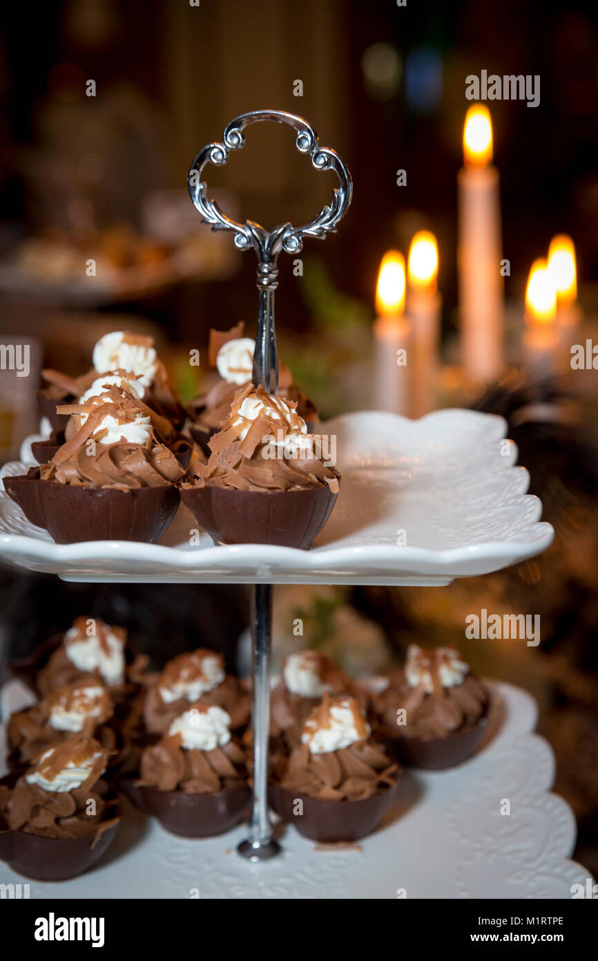 Stazione di deserto a una cena a buffet, Naples, Florida, Stati Uniti d'America Foto Stock