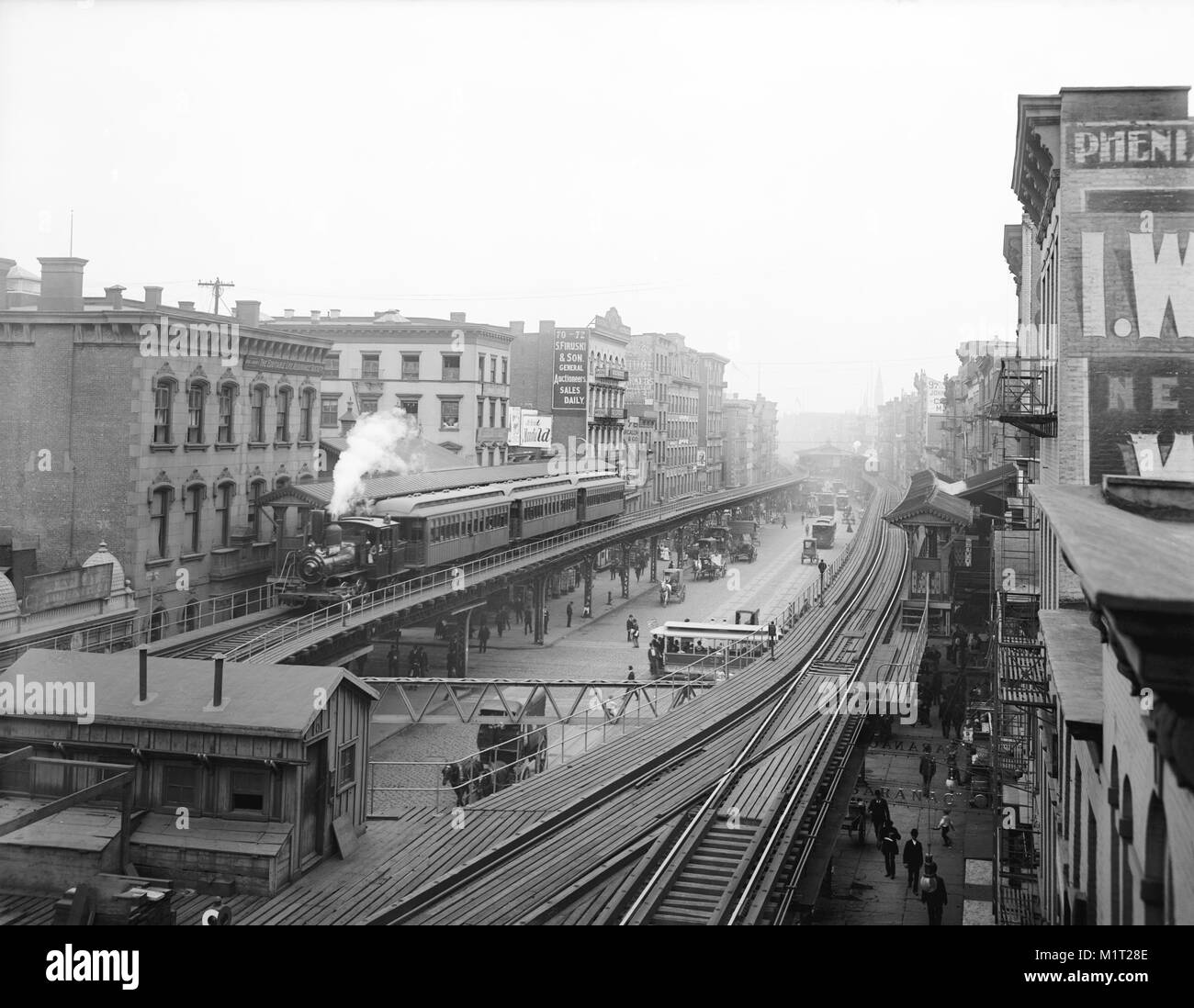 Bowery vicino a Grand Street, New York New York, Stati Uniti d'America, Detroit Publishing Company, 1900 Foto Stock