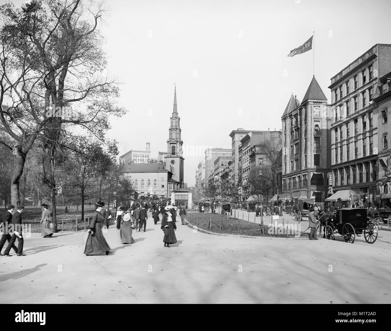 Mall, Tremont Street, Boston, Massachusetts, USA, Detroit Publishing Company, 1904 Foto Stock