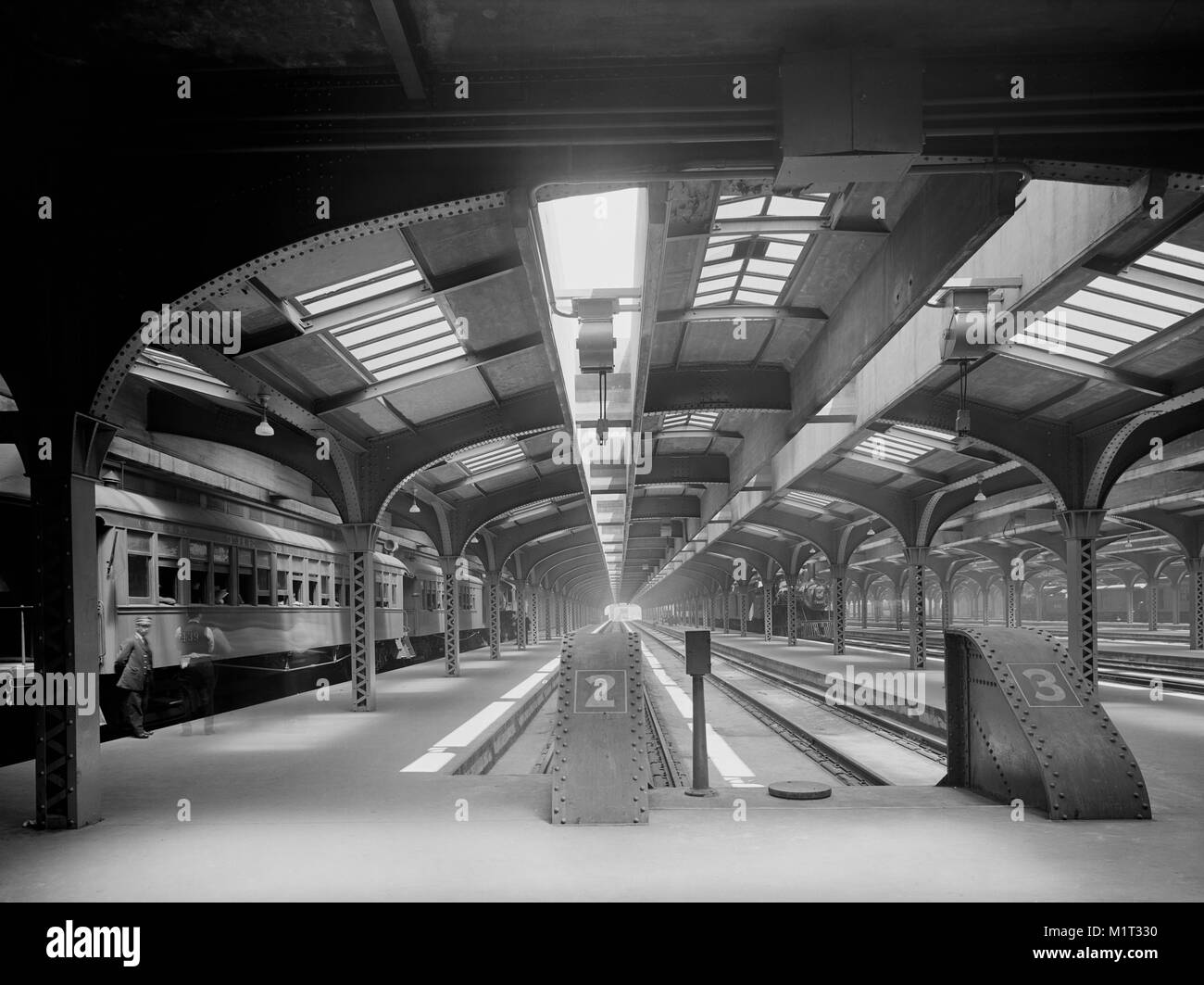 Treno capannoni, Chicago e North Western Terminal, Chicago, Illinois, Stati Uniti d'America, Detroit Publishing Company, 1912 Foto Stock
