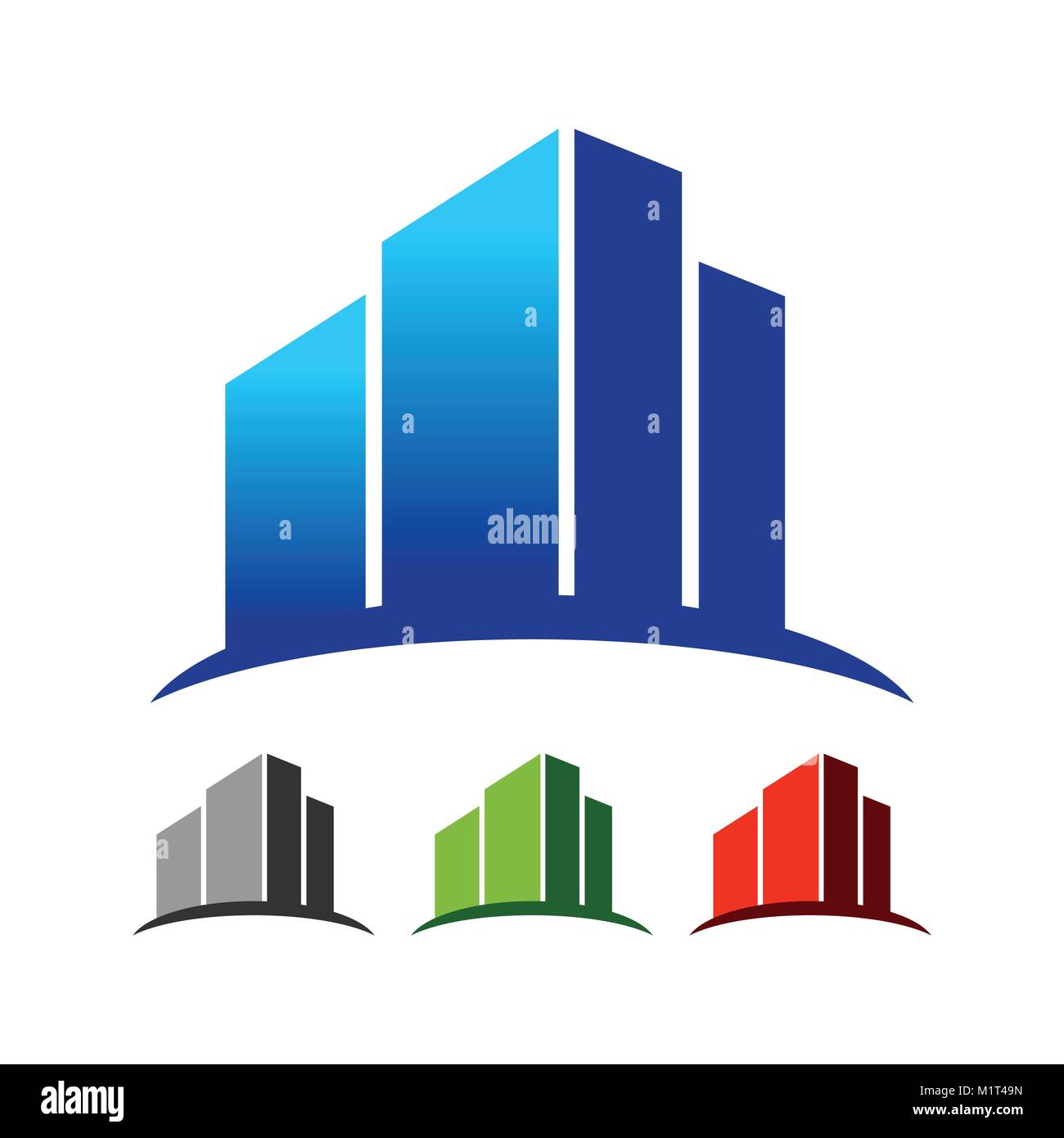 Abstract Skyline commerciale edificio simbolo Vector Graphic Logo Design Illustrazione Vettoriale