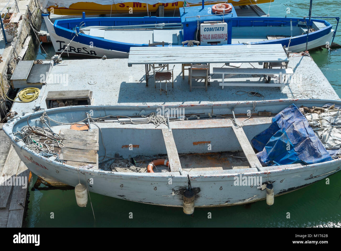 Barche in Canal Royal a Livorno, Toscana, Italia. Foto Stock