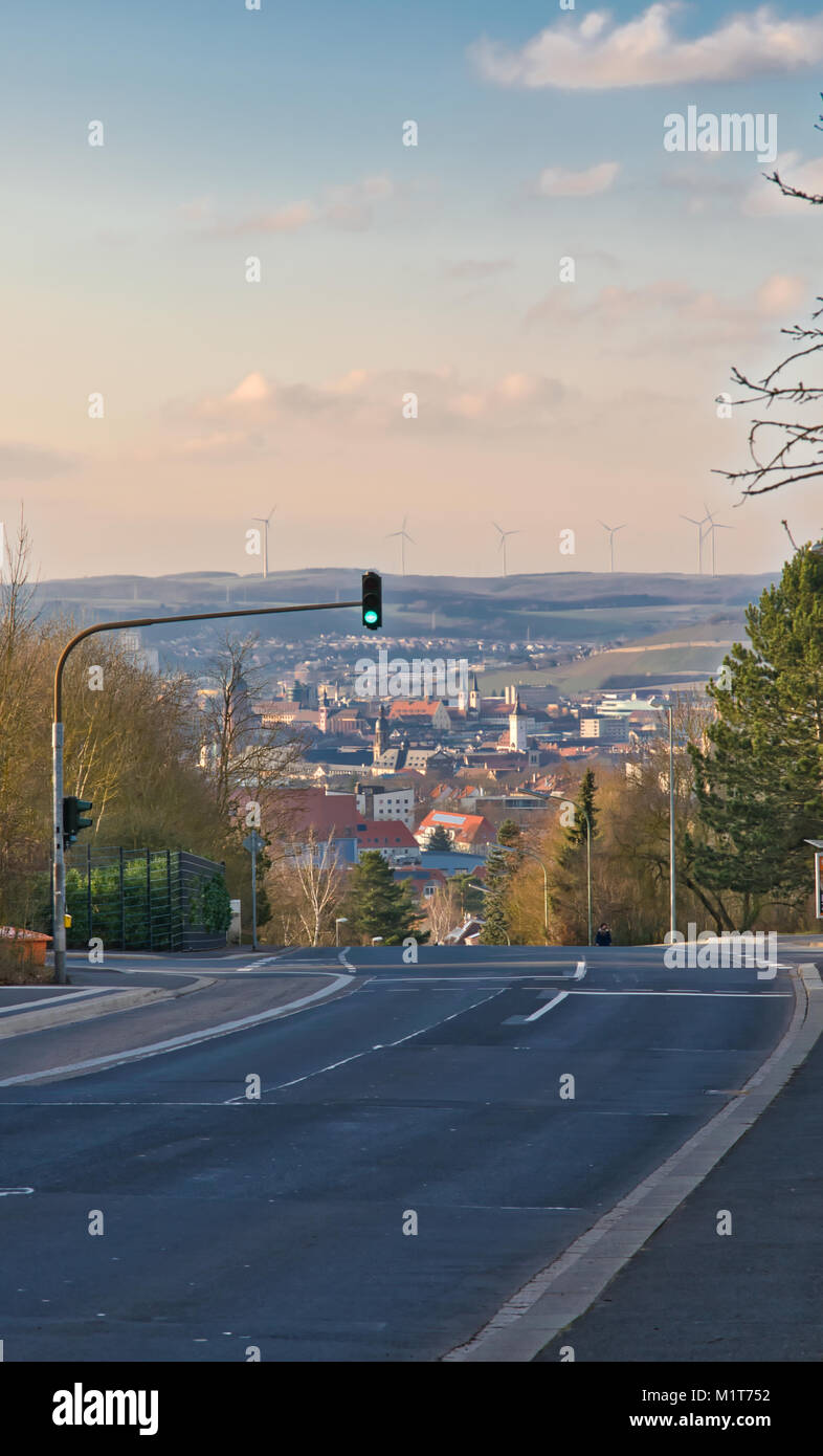 Wuerzburg un antico tedesco città europea platue Foto Stock