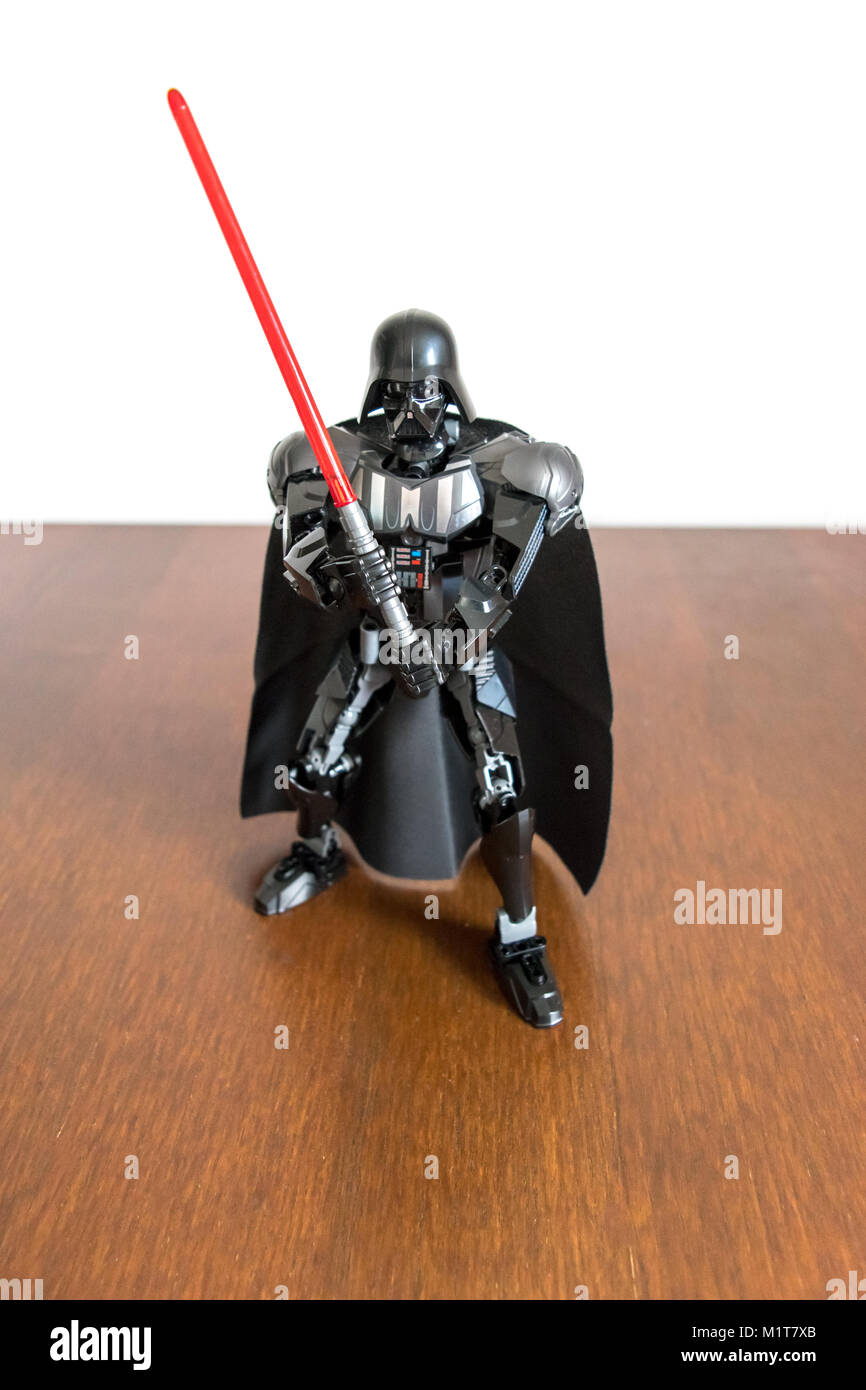 Star Wars Darth Vader azione figura, lego Foto Stock