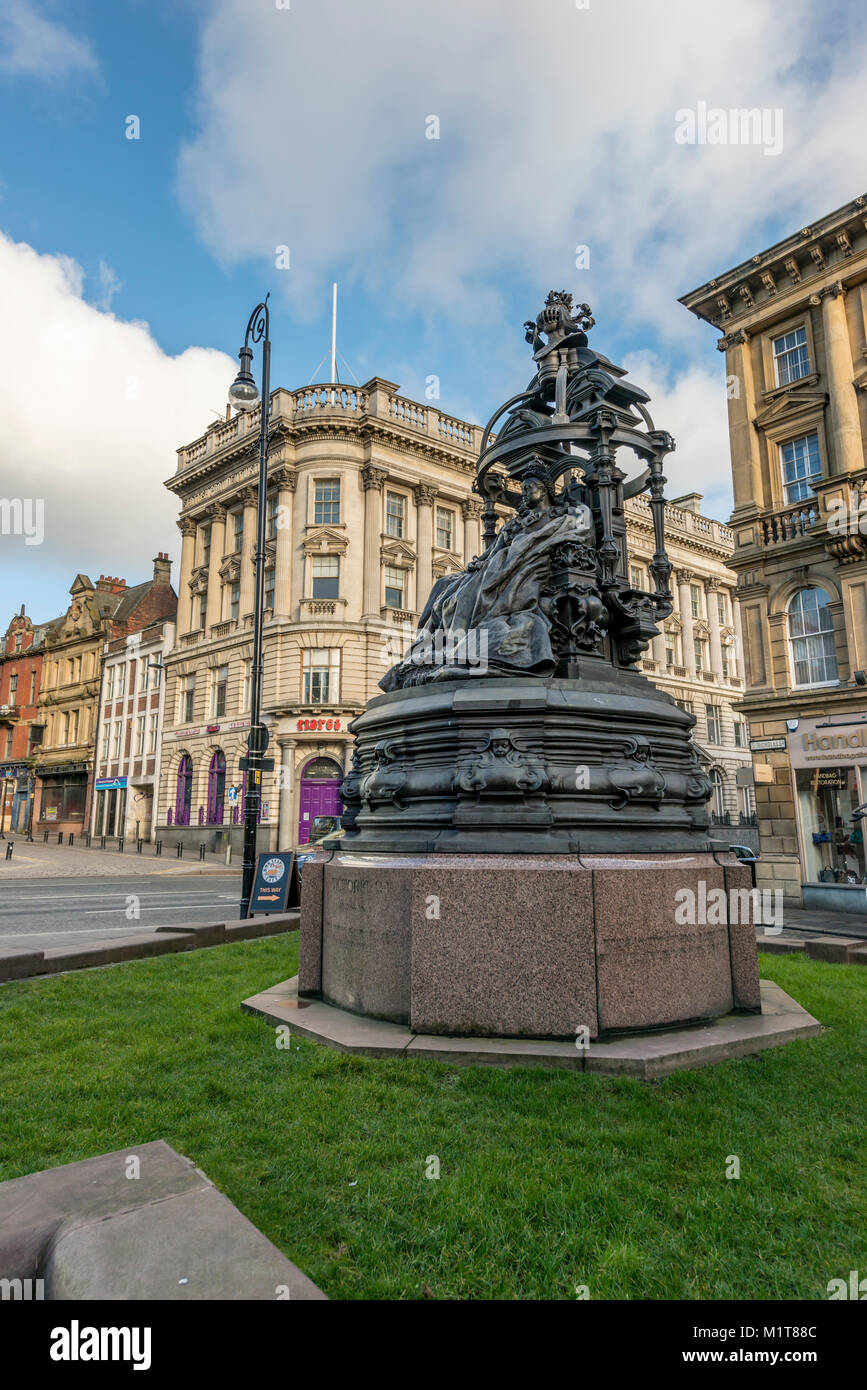 La regina Victoria monumento, Newcastle upon Tyne, Regno Unito Foto Stock