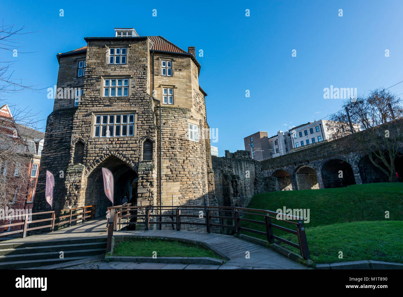 Newcastle di medievale Porta Nera, Newcastle upon Tyne, Regno Unito Foto Stock