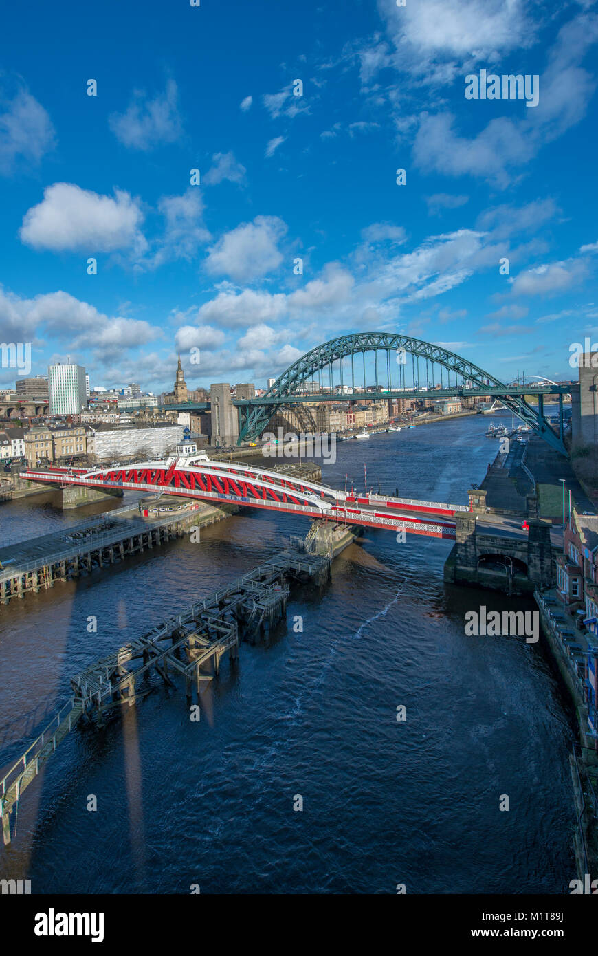 Ponti sul fiume Tyne, Newcastle u[sul Tyne, Regno Unito Foto Stock