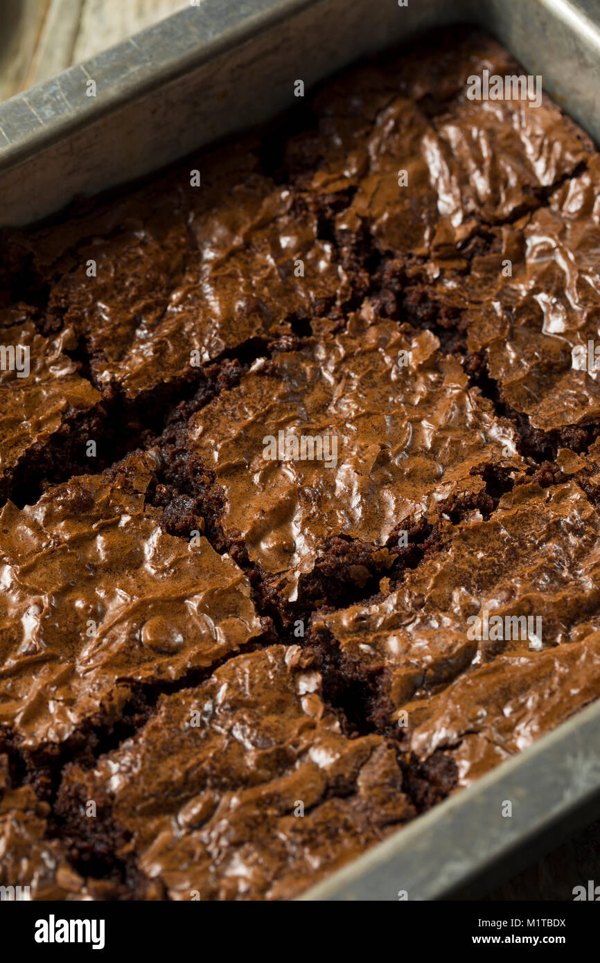Double Dark Brownie al cioccolato pronto a mangiare Foto Stock