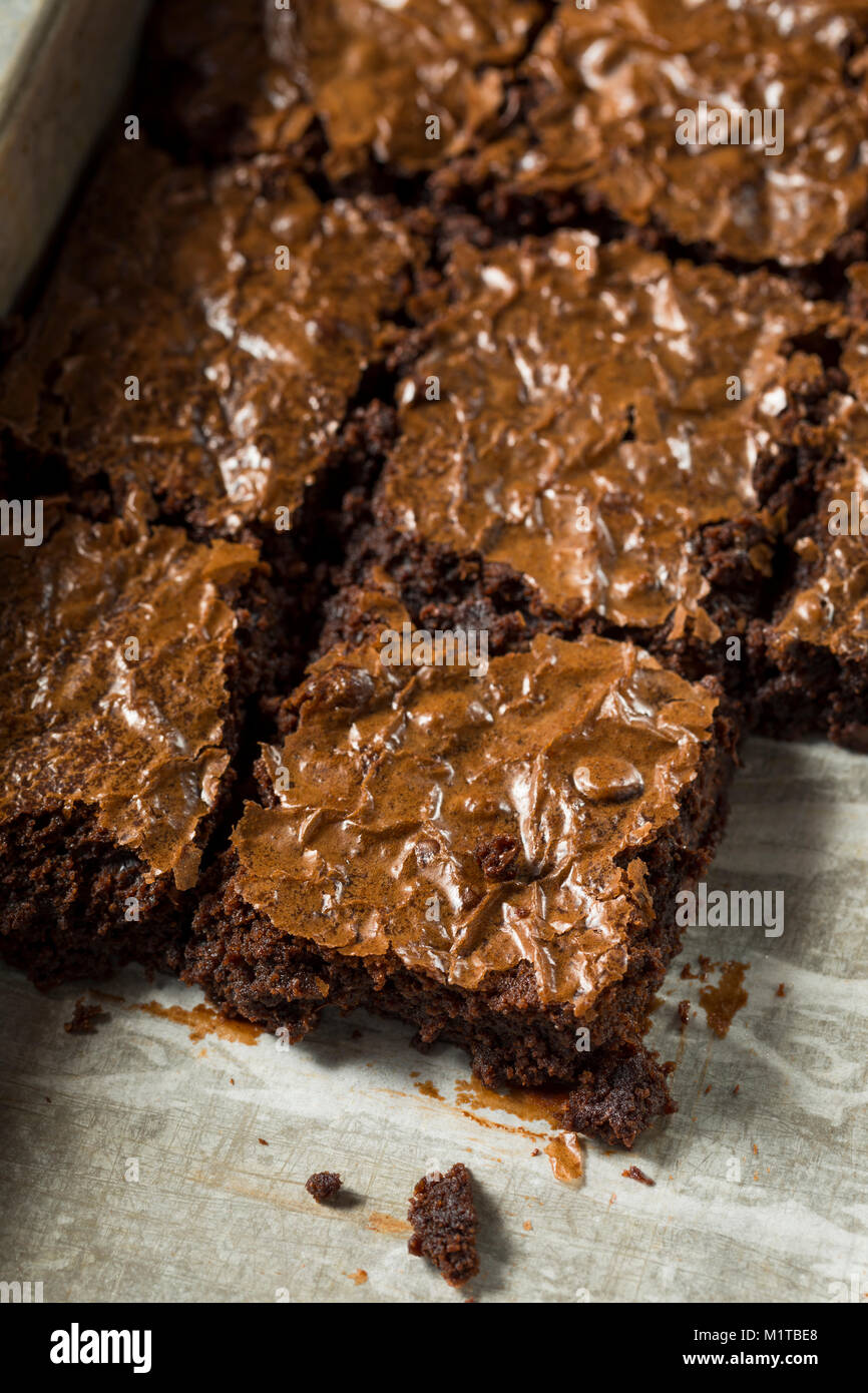 Double Dark Brownie al cioccolato pronto a mangiare Foto Stock
