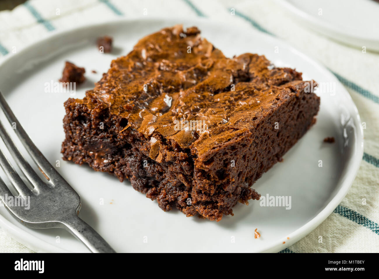 Double Dark Brownie al cioccolato pronto a mangiare Foto Stock