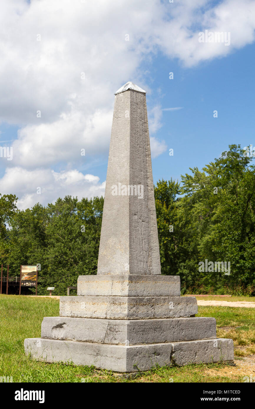 John Brown's Fort marcatore in Harper's Ferry National Historic Park, Jefferson county, West Virginia, Stati Uniti. Foto Stock