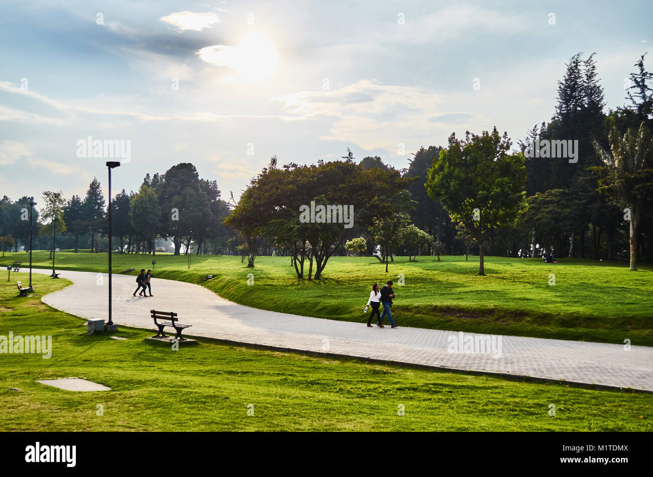 Bogotà, Colombia - 6 febbraio 2014: una vista della Simon Bolivar Park a Bogotà. Foto Stock