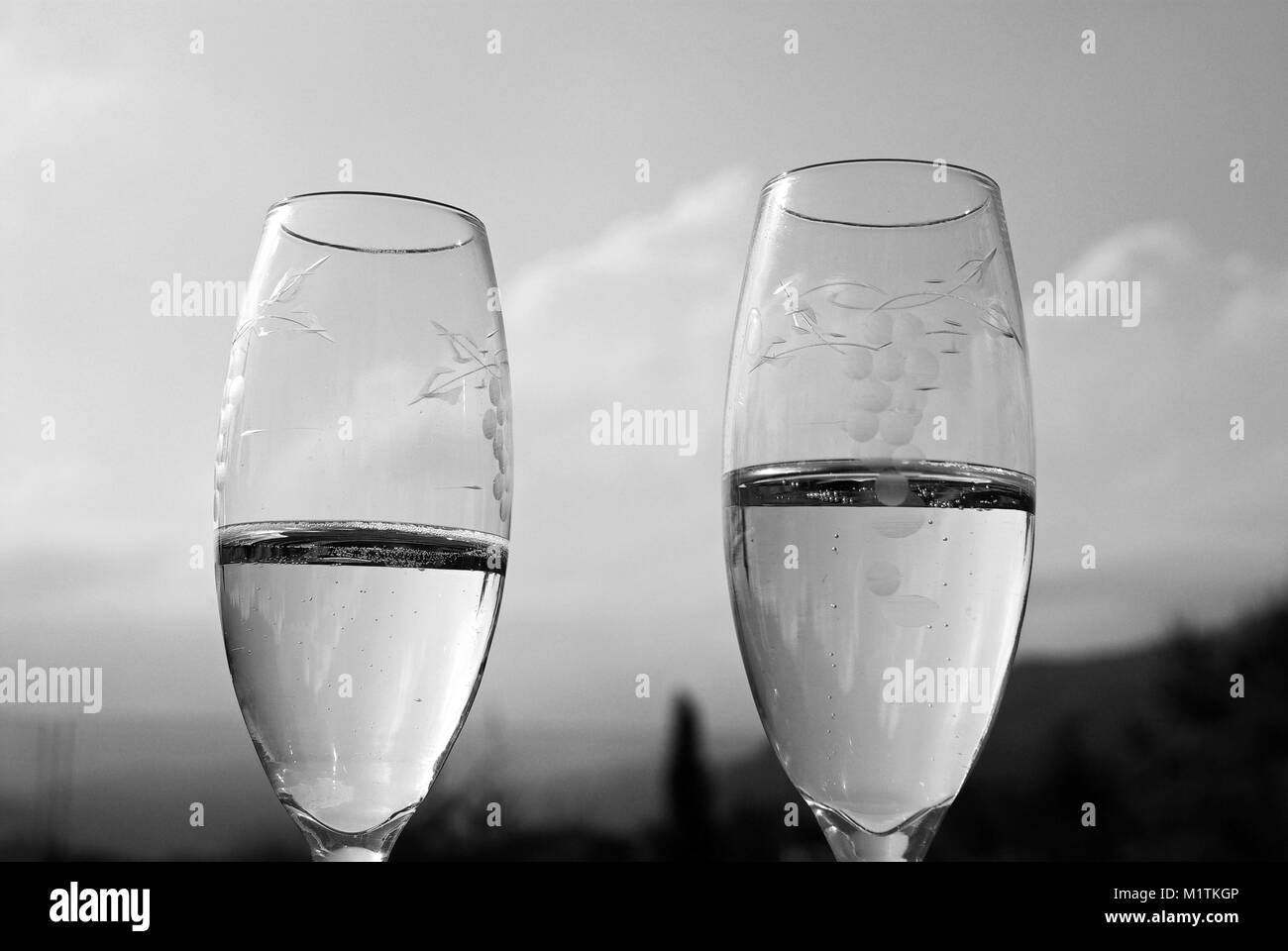 Aperitivo con Champagne Foto Stock