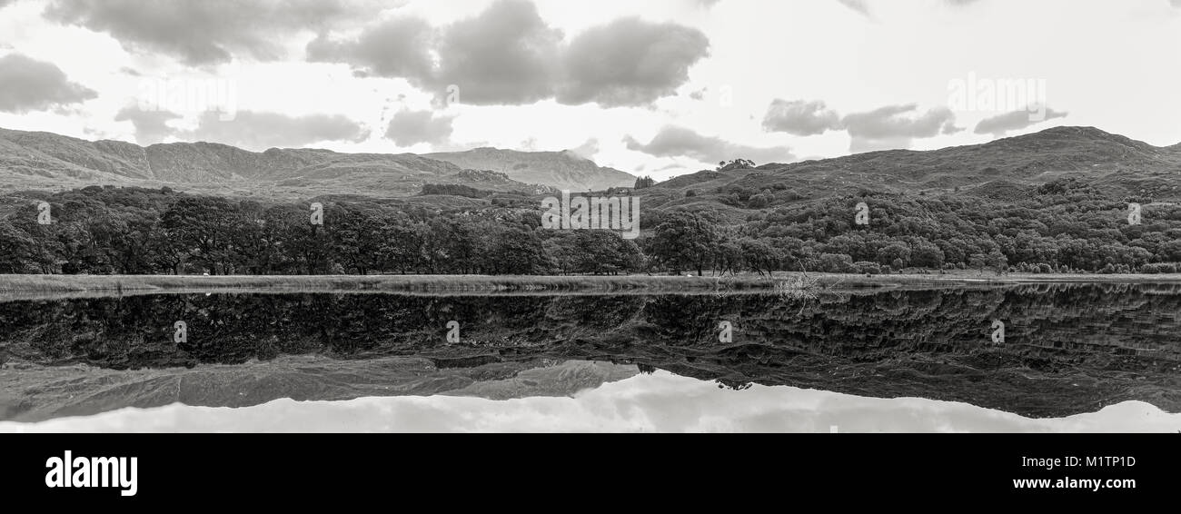 Riflessioni Su Llyn Dinas Foto Stock