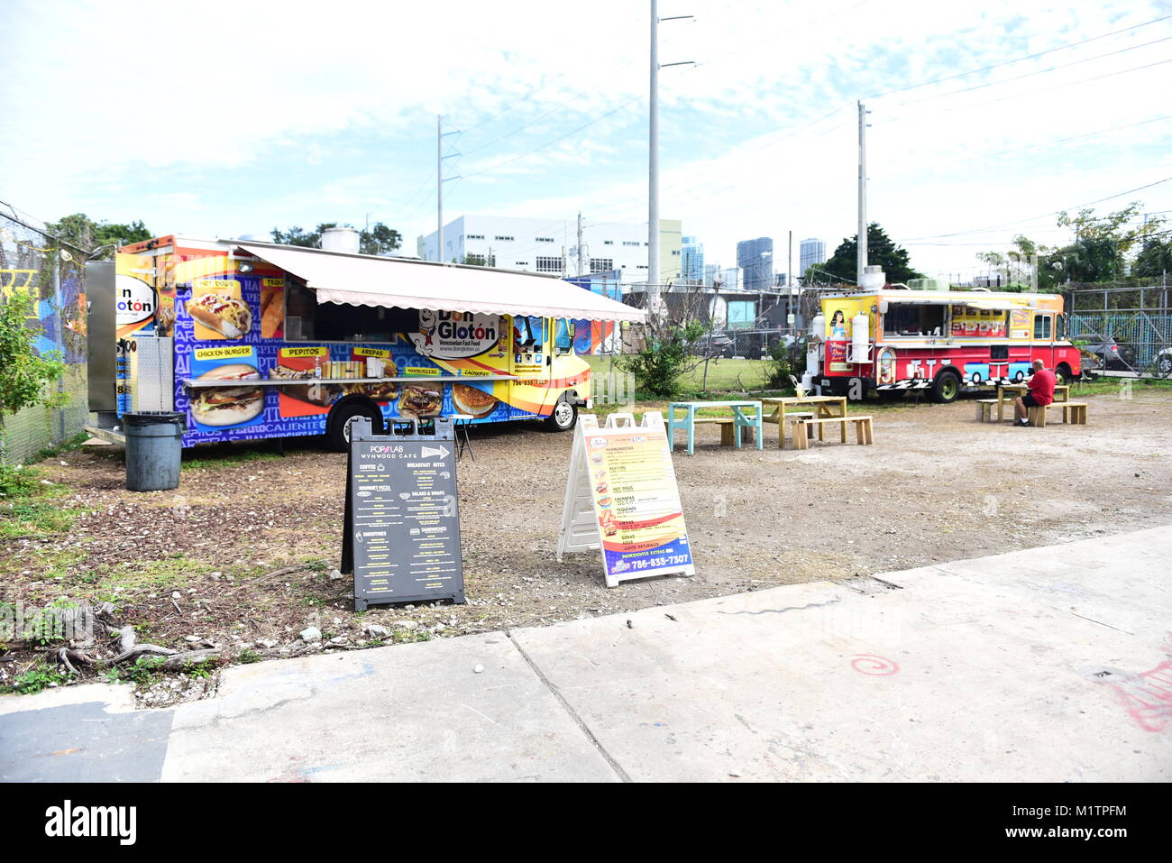 Il Wynwood Arts District si trova a Miami in Florida è sede di una comunità di gallerie d'arte, negozi di antiquariato, Open-air street-installazioni artistiche Foto Stock