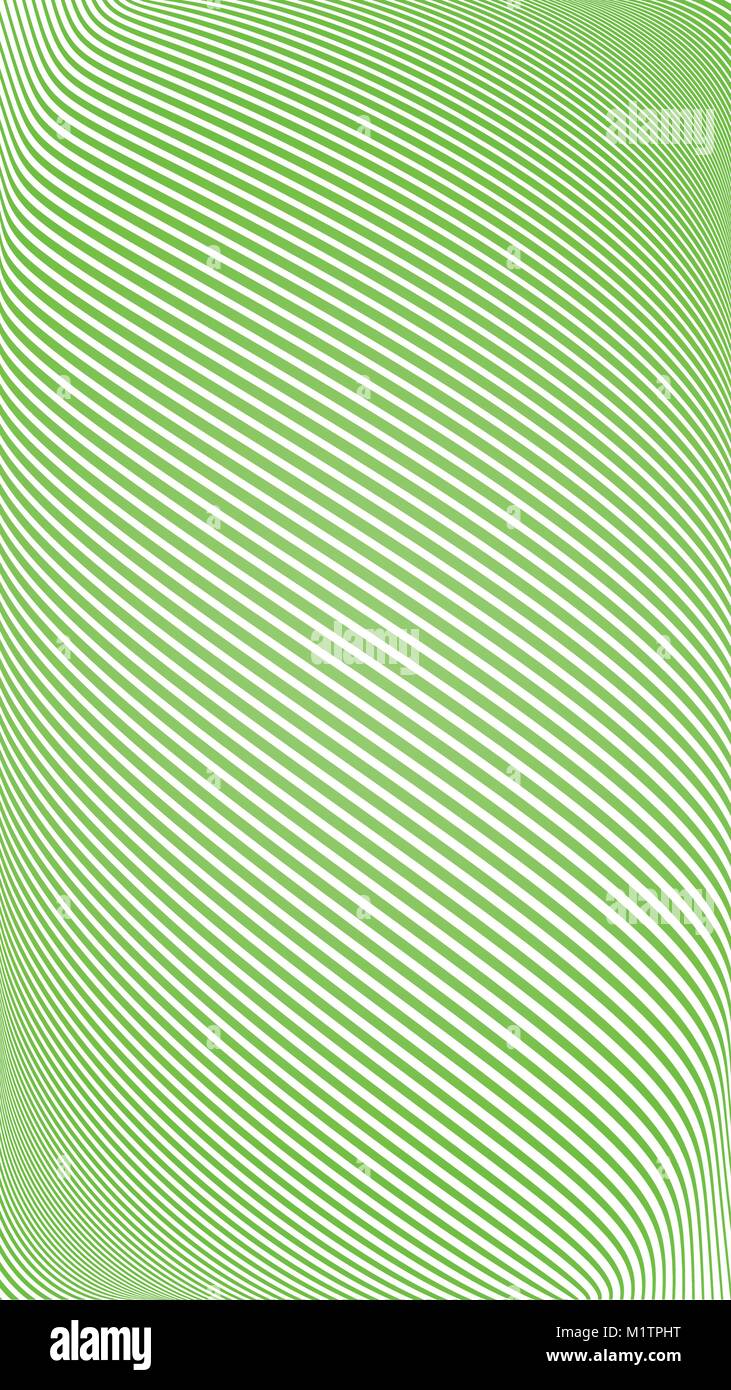 Le linee verdi su sfondo bianco. vettore onde astratto wallpaper banner dinamico design. striato, illusione ottica telaio Illustrazione Vettoriale