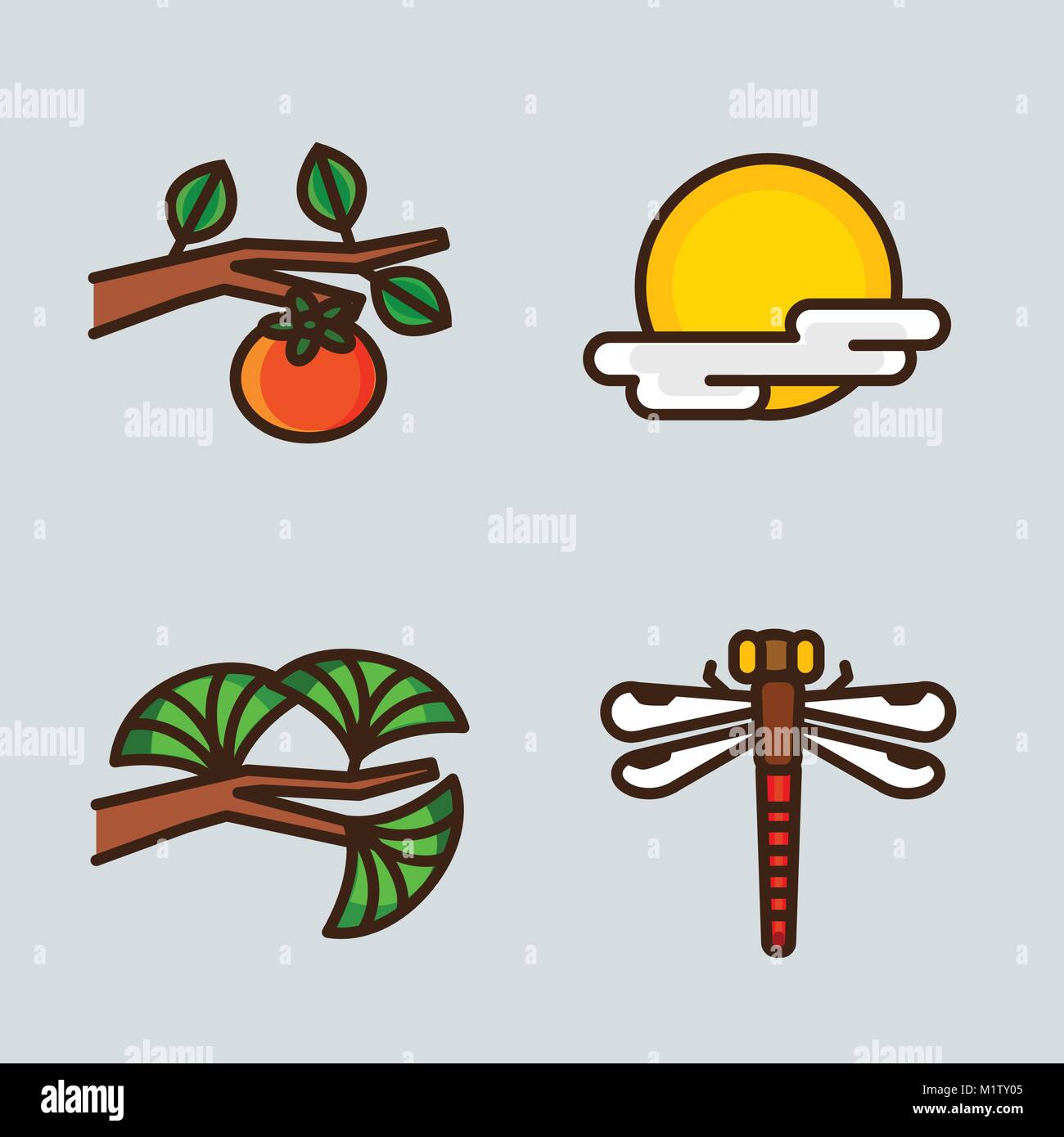 Vector- flat icon set. concetto per il miele delle api, fiori, set regalo, cibo tradizionale e così via. 006 Illustrazione Vettoriale