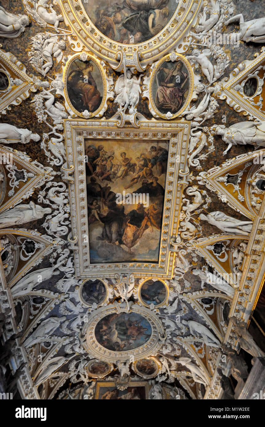 Soffitto nel Palazzo del Doge di Venezia, Italia Foto Stock
