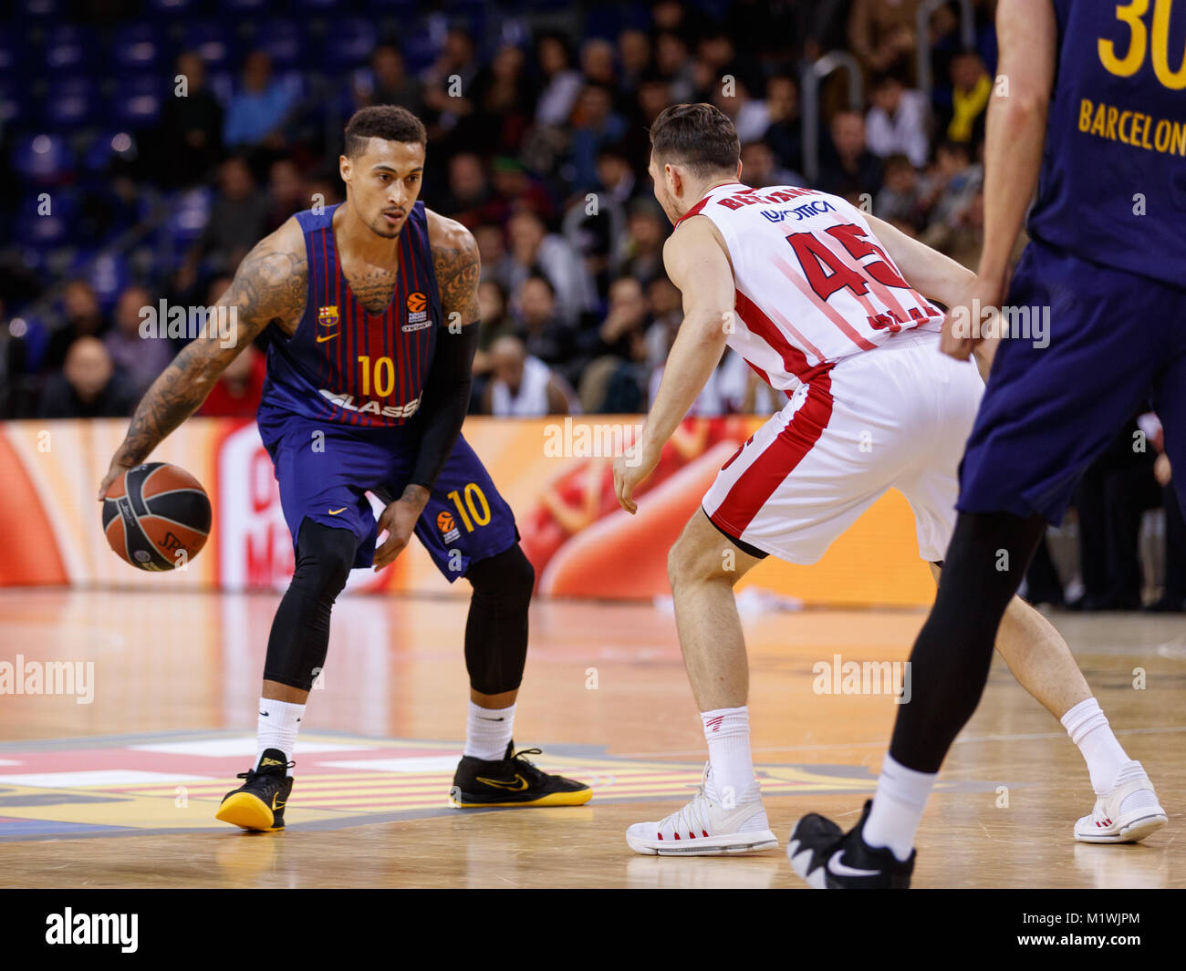 Barcellona, Spagna. Il 1° febbraio 2018. La Turkish Airlines Eurolega di  basket, FC Barcelona Lassa versus AX Armani Jeans Milano. Edwin Jackson.  Credito: UKKO Immagini/Alamy Live News Foto stock - Alamy