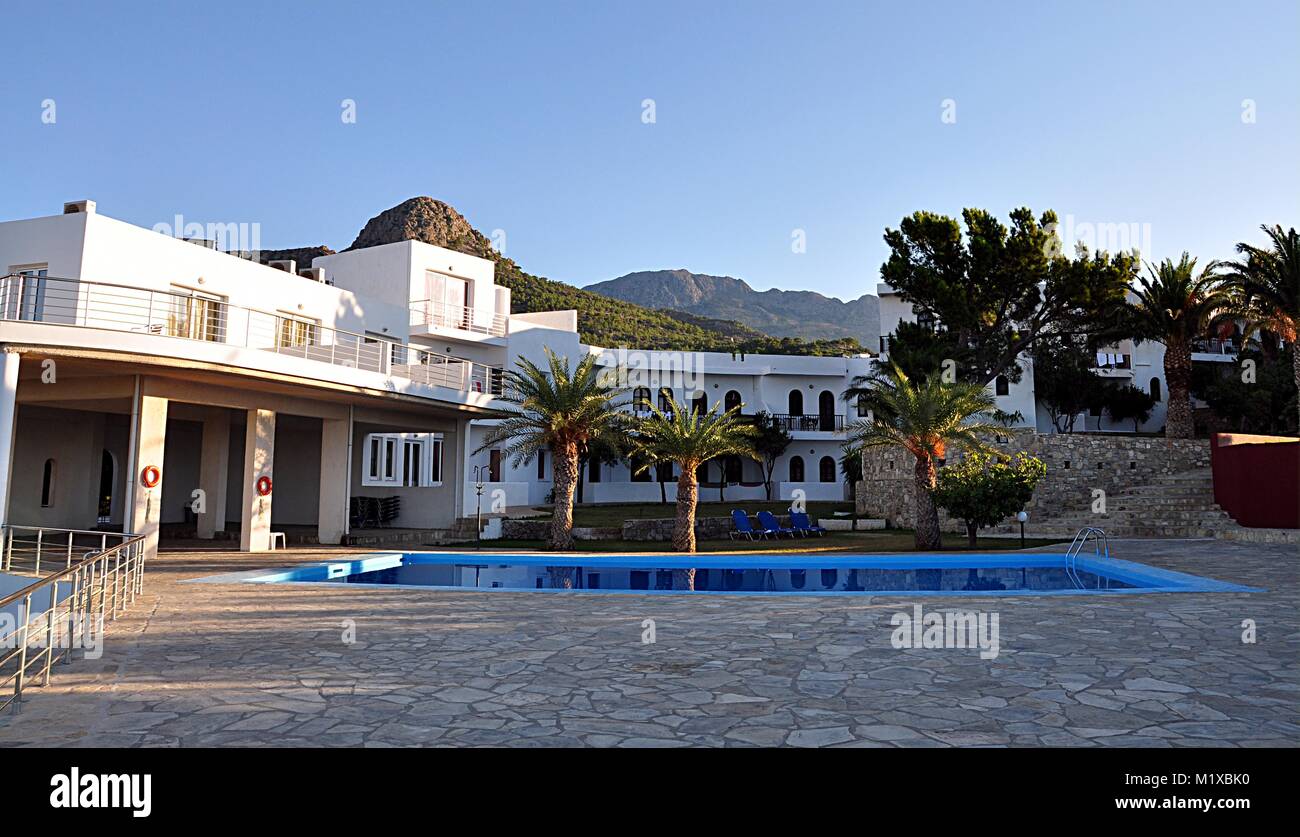 Hotel resort, isola di Creta, Grecia, Europa Foto Stock