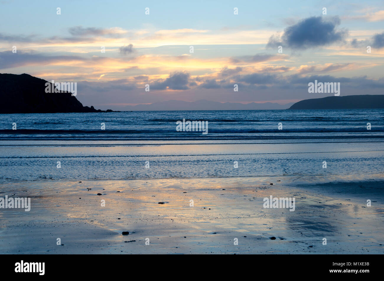 Tramonto, Titahi Bay, Porirua, Nuova Zelanda Foto Stock