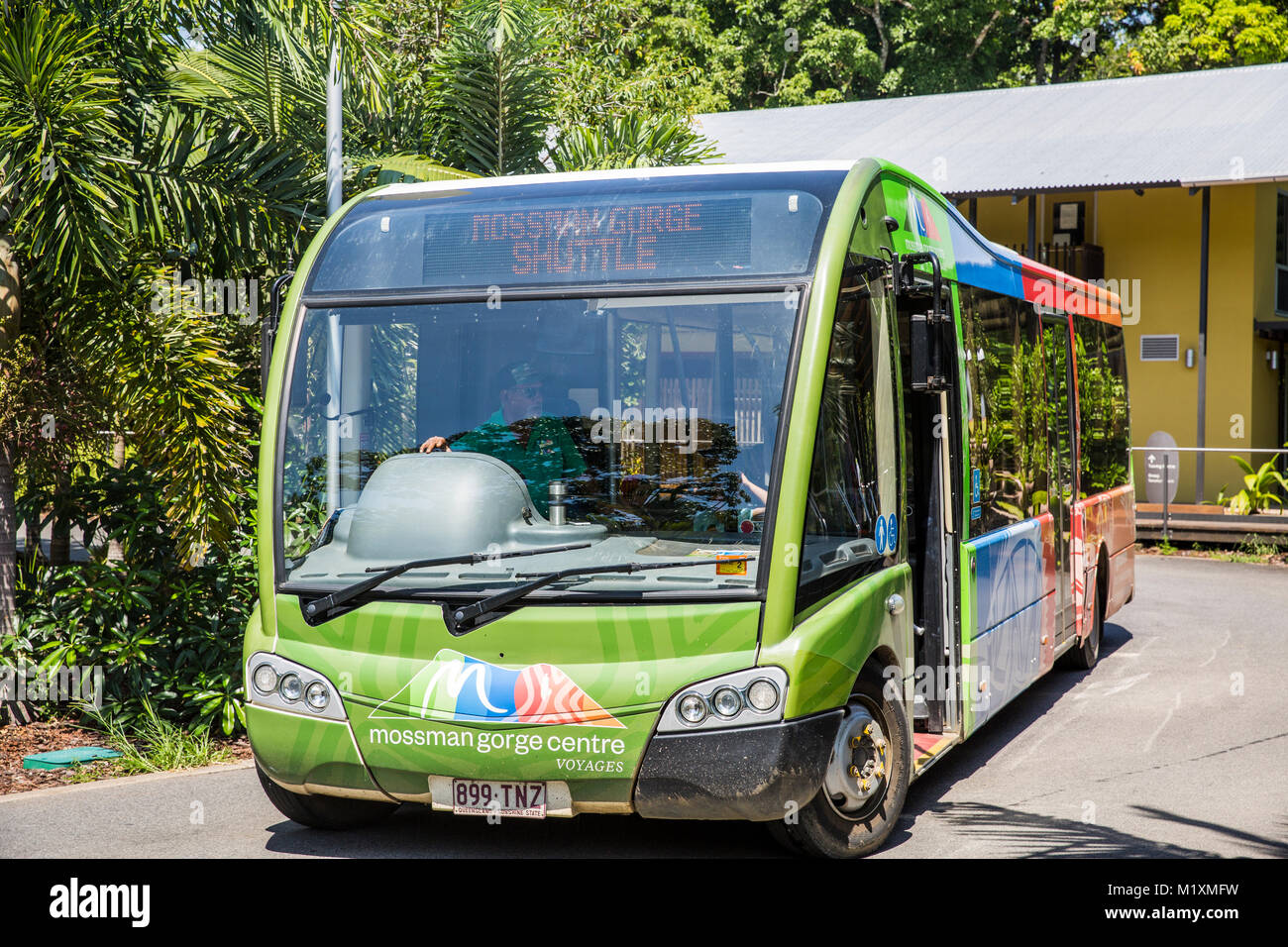 Mossman Gorge bus navetta dal centro visitatori, estremo Nord Queensland, Australia Foto Stock