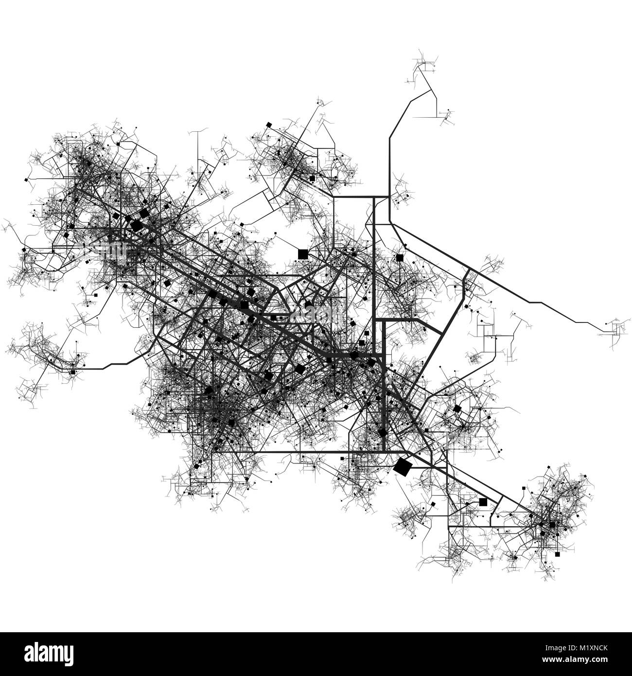 Ufficio città di edifici e strade come un concetto Foto Stock
