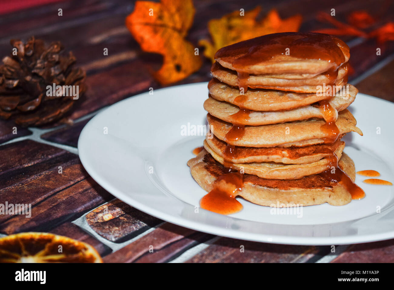 Pancake vegani americani Foto Stock